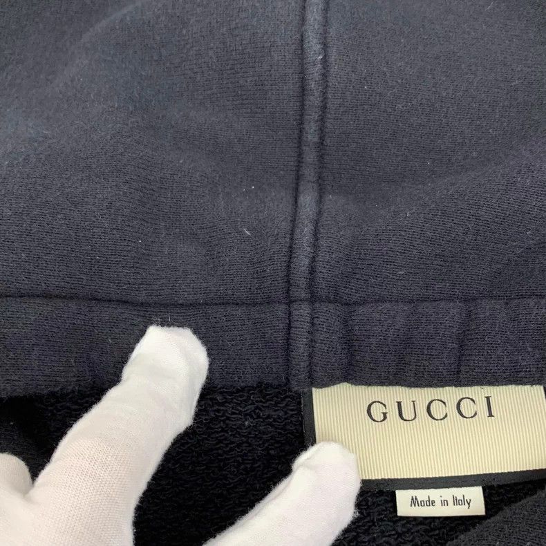 Gucci Gucci Black logo letter printed cotton hooded drawstring l Size US M / EU 48-50 / 2 - 9 Thumbnail
