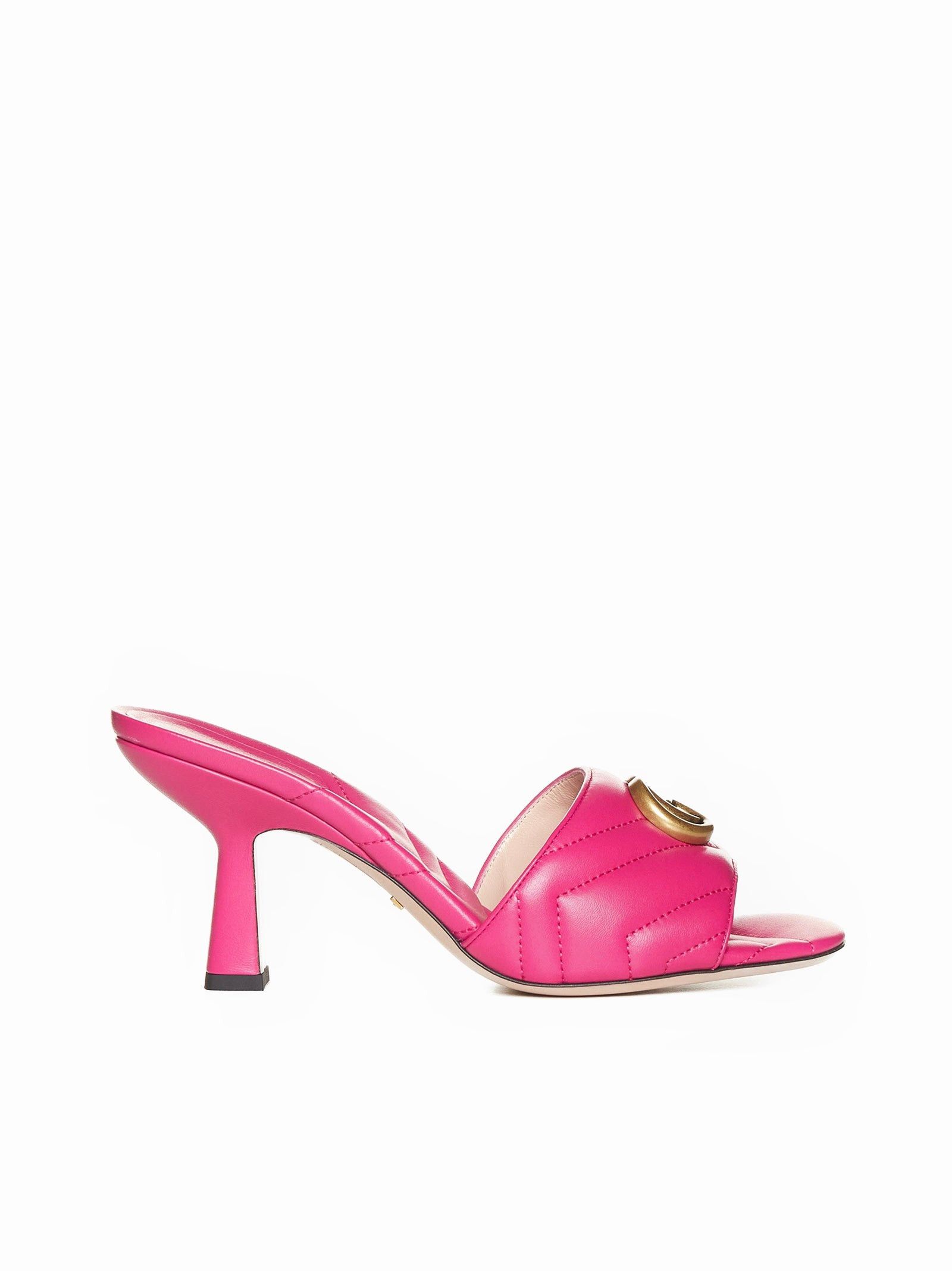 Gucci Double G Leather Slide Sandals SIZE 40