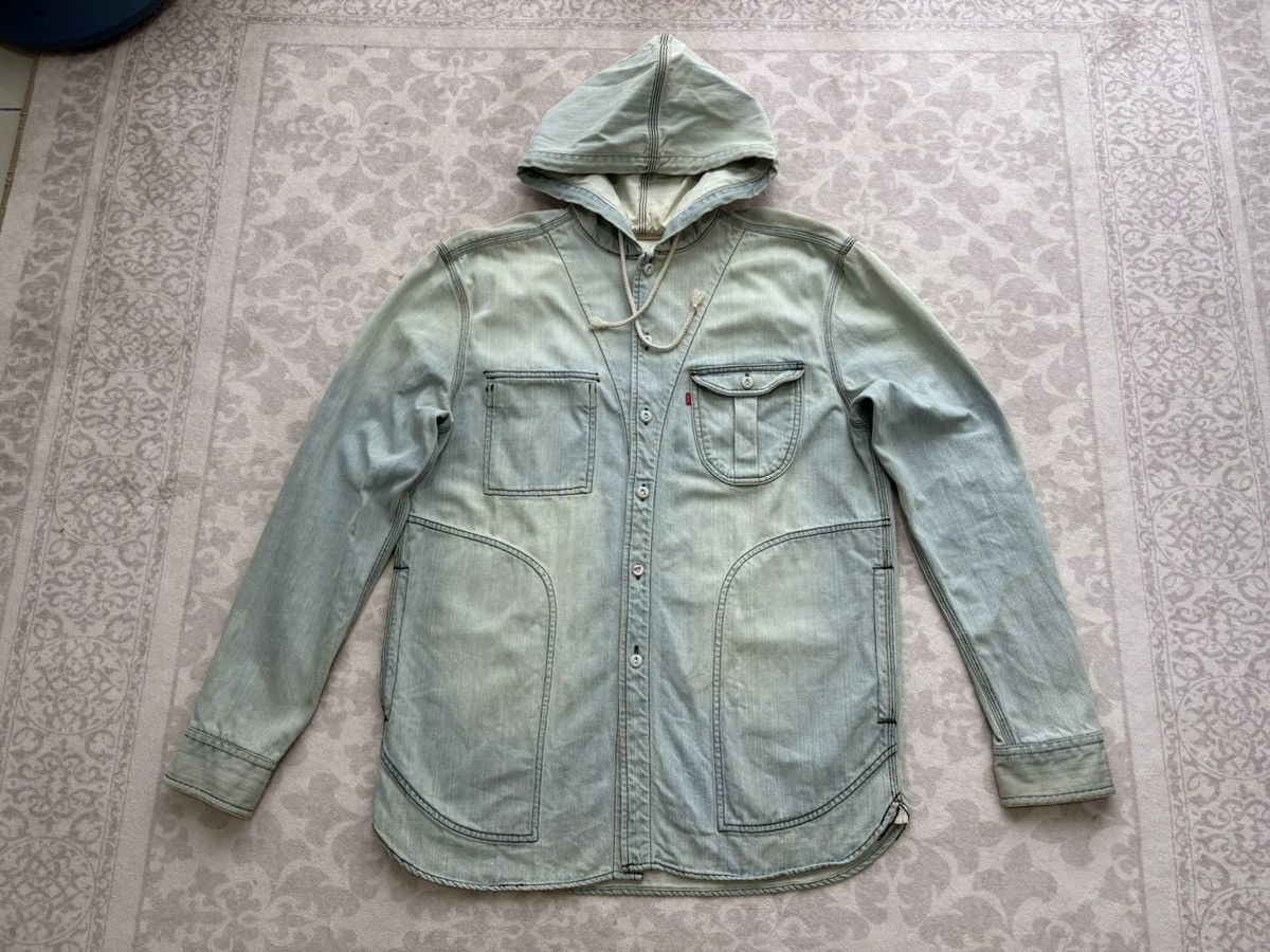 Levi's Levi’s Hooded Classic Worker Shirt Jacket Light Wash M Size US M / EU 48-50 / 2 - 2 Thumbnail