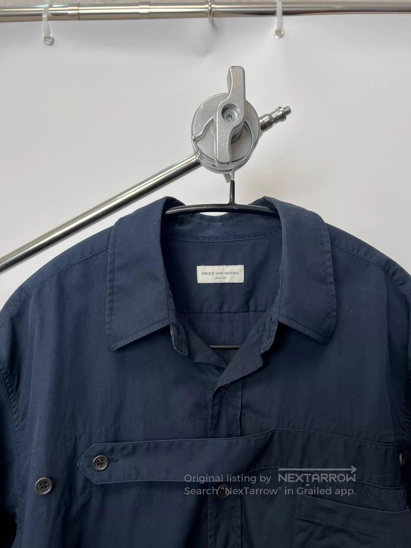 Dries Van Noten Blue Long-Sleeve Button-Up Shirt. Size US M / EU 48-50 / 2 - 3 Thumbnail