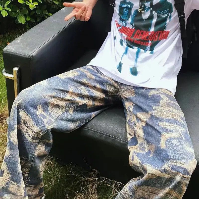 Designer × Vintage High Street Straight Loose Gothic y2k Jeans Trousers Size US 32 / EU 48 - 4 Thumbnail