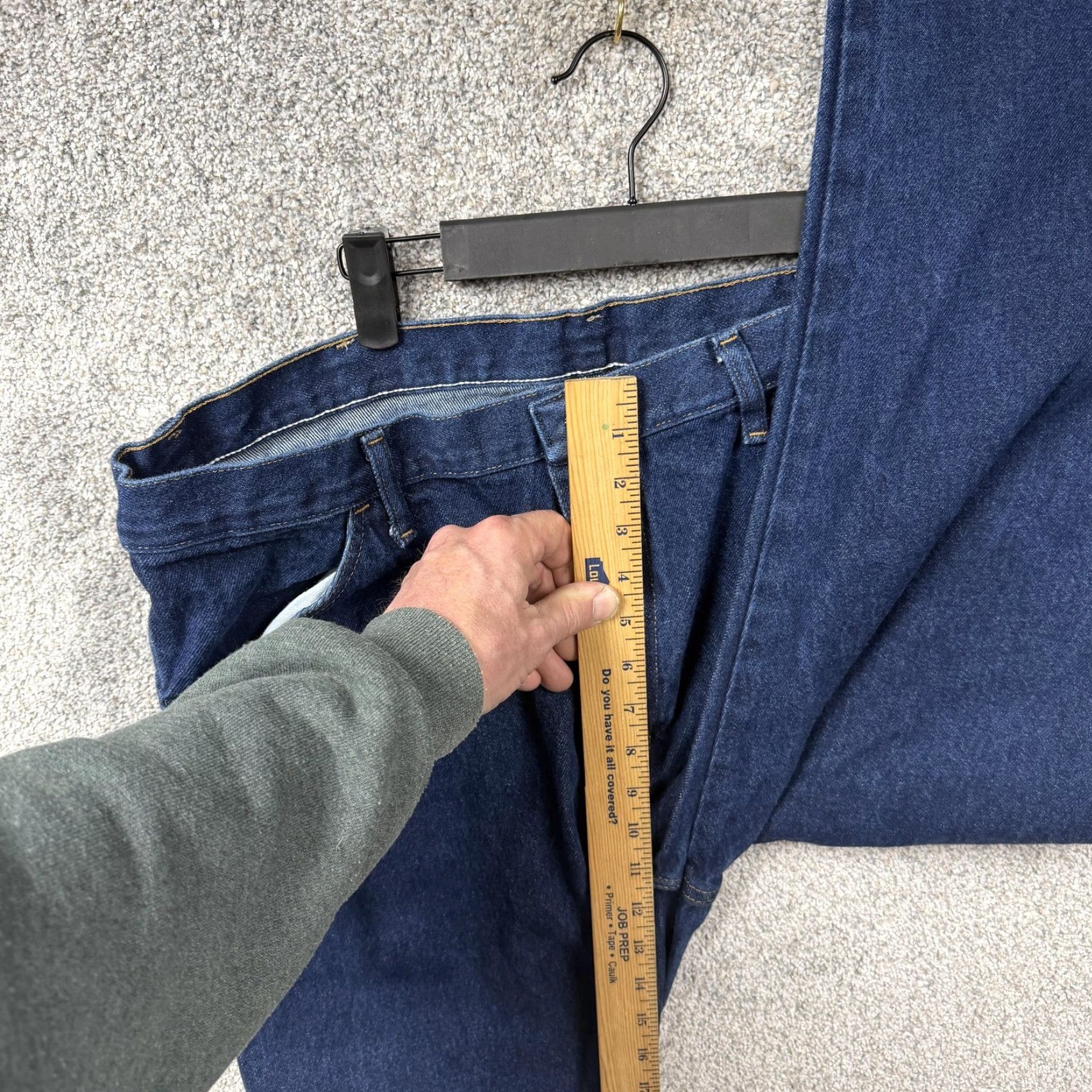 Denime Rustler Jeans Mens 39x30 Blue Relaxed Tapered Denim Dark Wash Workwear Jeans Size US 40 / EU 56 - 5 Thumbnail