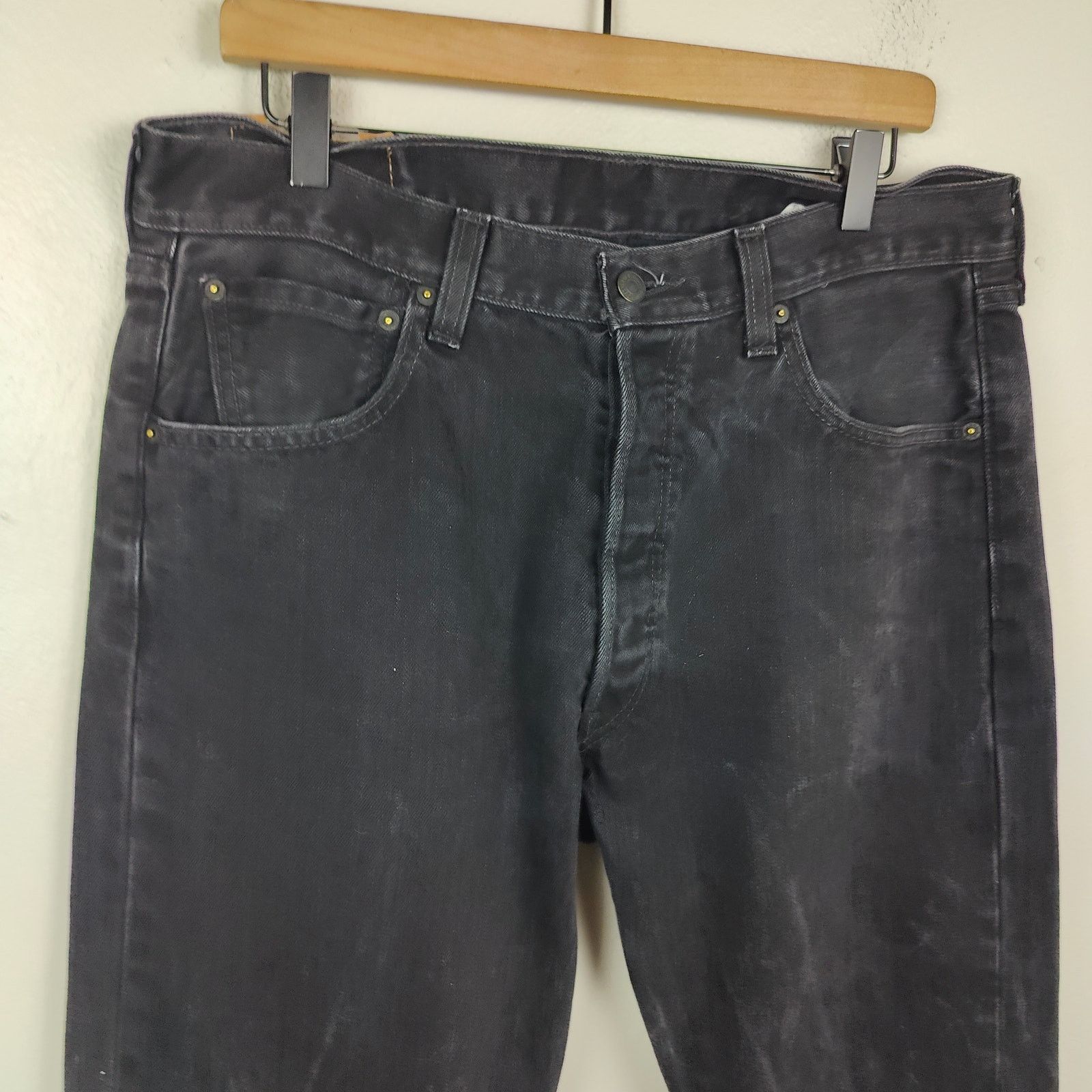 Levi's Vintage Y2K Levi's 501 Jeans Mens 36x34 Black Straight Leg Size US 36 / EU 52 - 2 Thumbnail