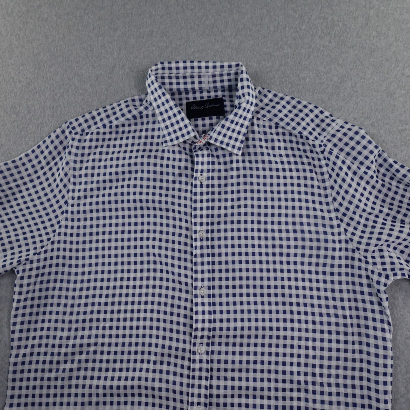 Robert Graham Robert Graham Shirt 2XL (24X30) Blue White Plaid Long Sleeve Button Up Mens Size US XXL / EU 58 / 5 - 7 Thumbnail