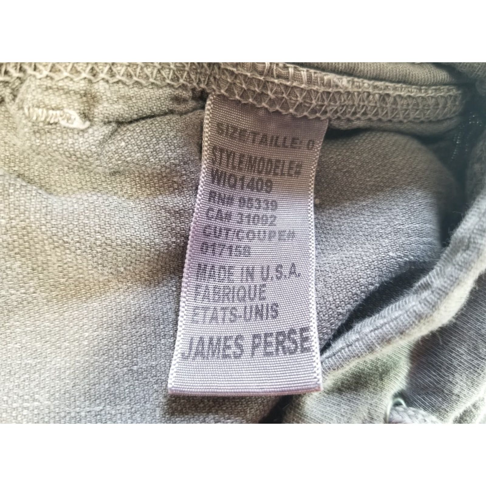 Vintage Standard James Perse Womens Cotton Jogger Pants Drawstring Waist Gray Size 0 Size 29" - 7 Thumbnail