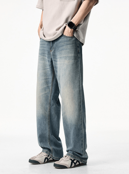 Japanese Brand × Jean Men's straight washed distressed loose jeans y2k Size US 32 / EU 48 - 3 Thumbnail
