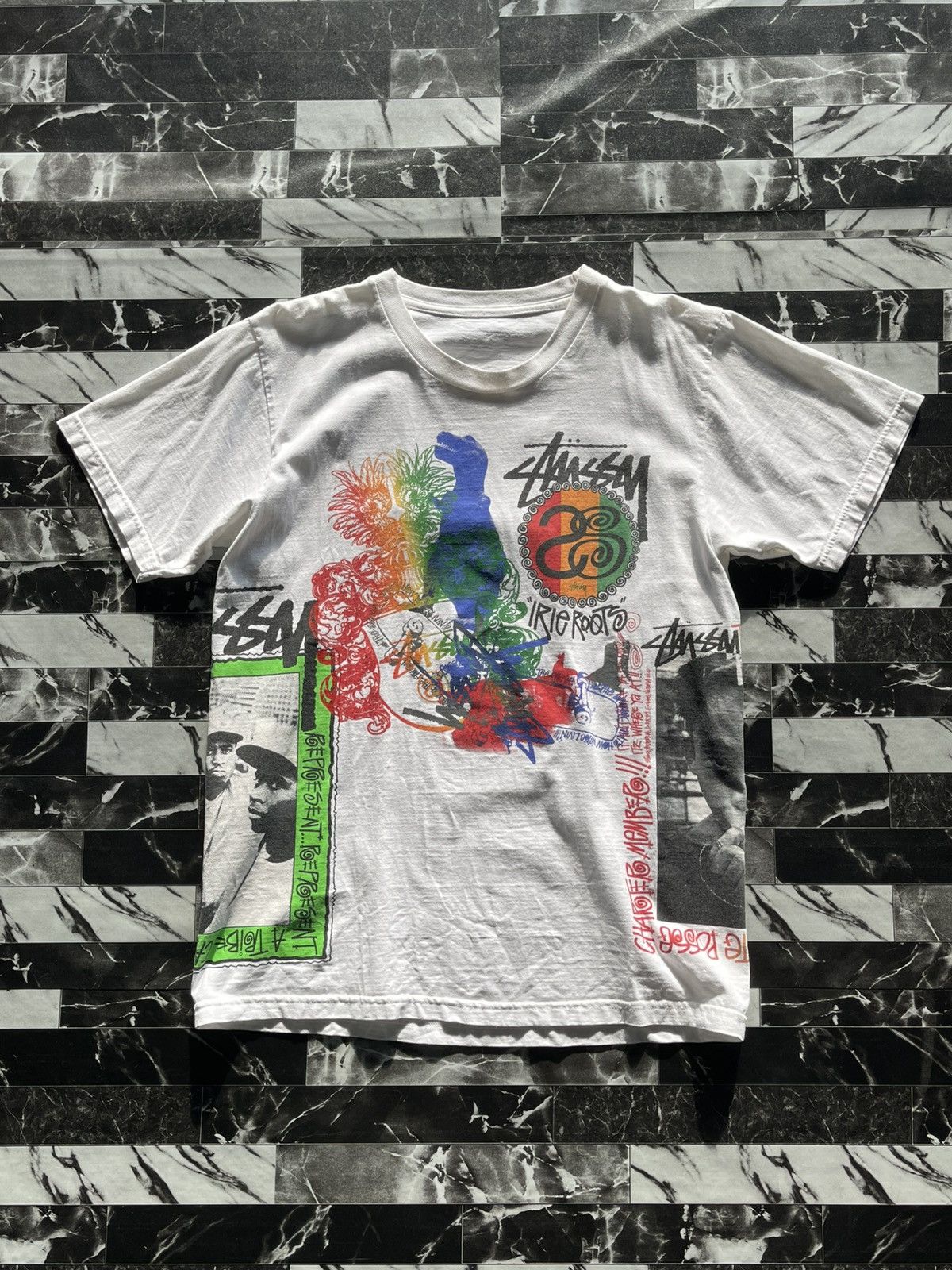 Stussy Vintage Stussy Doodle Fullprint AOP All Over Print Tshirt 