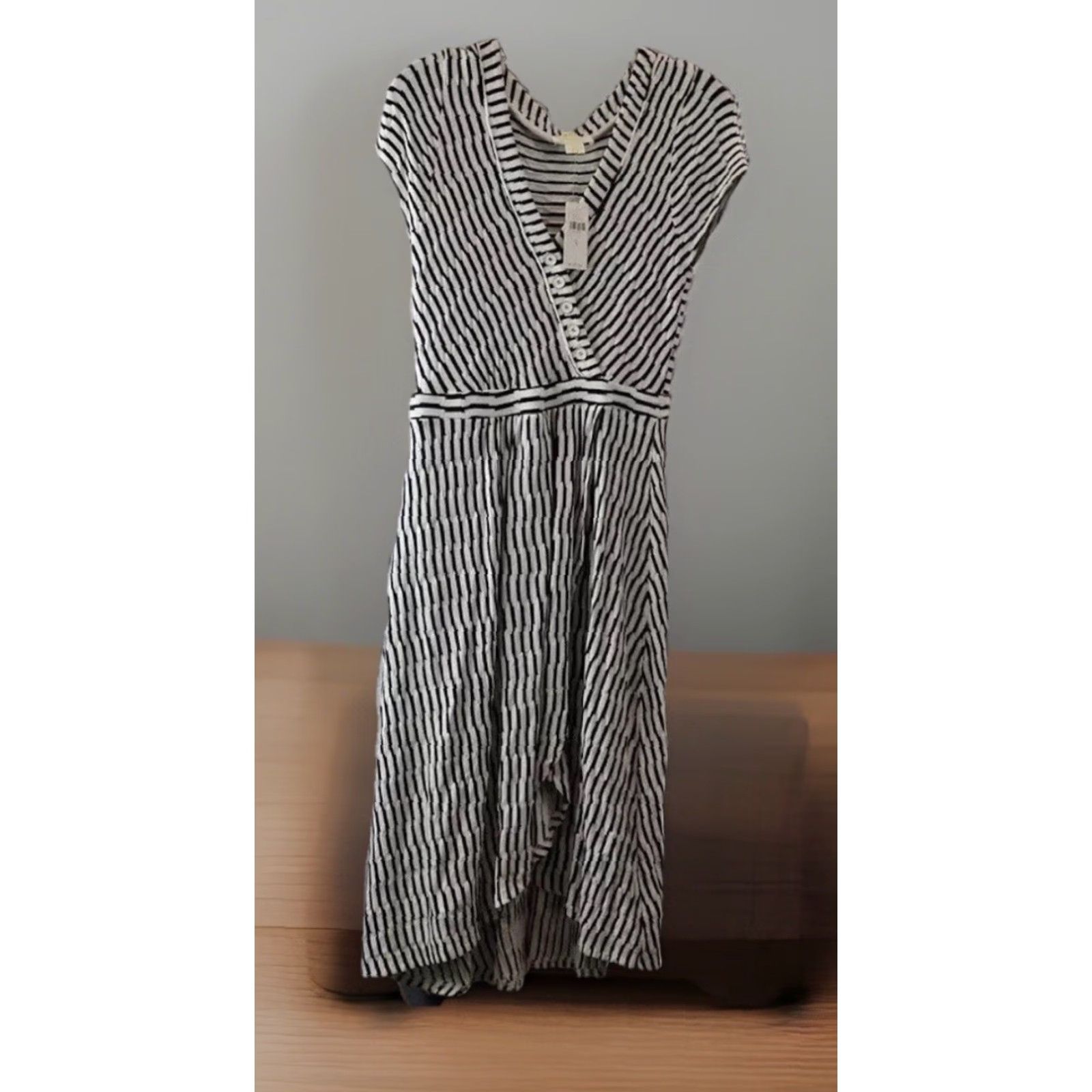 Vintage Maeve Anthro Dress Women Surplice Casual Stripe Marin/Navy Pattern Size S Size S / US 4 / IT 40 - 2 Thumbnail