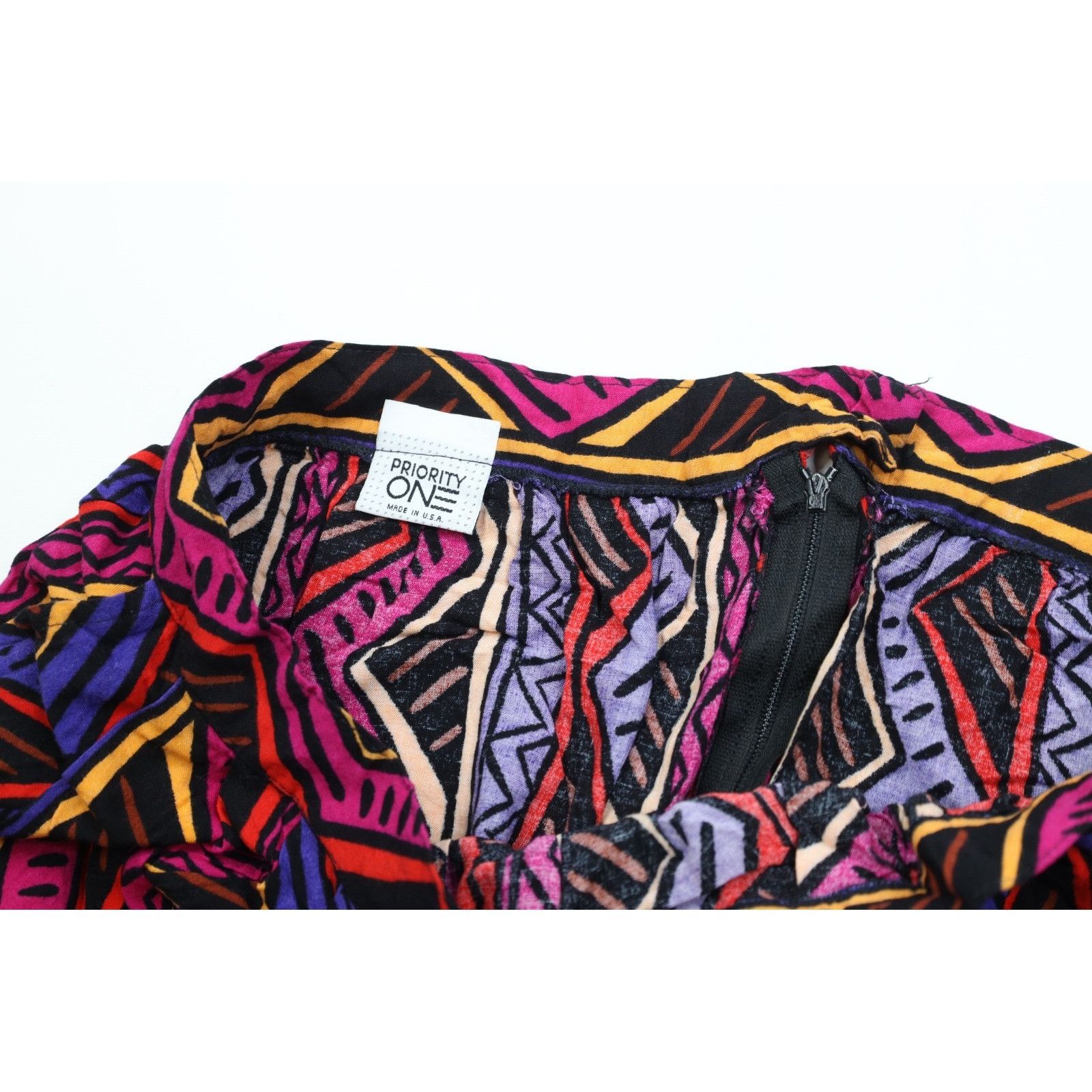 Vintage Vintage 90s Rayon Gabardine Abstract Rainbow Skirt Size 40" / US 18 - 6 Thumbnail
