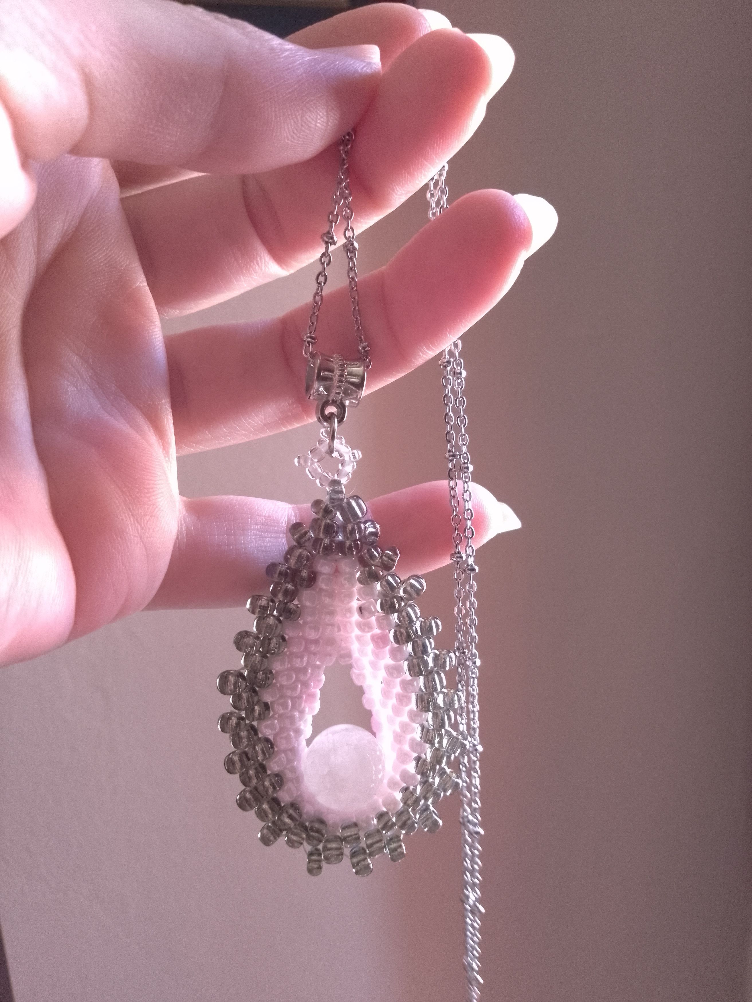 Handmade Necklace Rose quartz gemstone pendant Chakra Size ONE SIZE - 3 Thumbnail