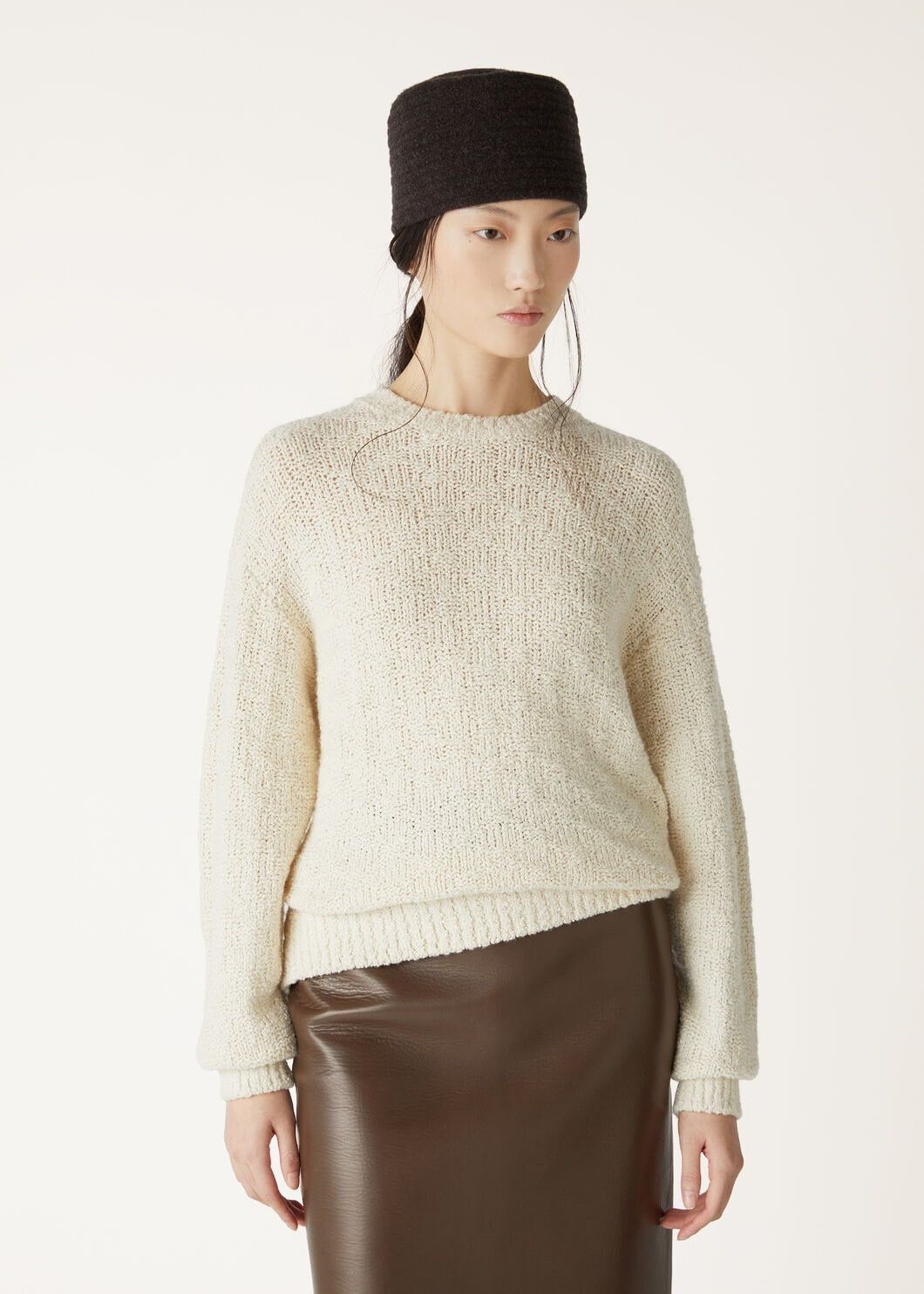 Loro Piana o1w1db10825 FAO5750 Folecchio Crewneck Sweater in Off White Size XS / US 0-2 / IT 36-38 - 4 Thumbnail