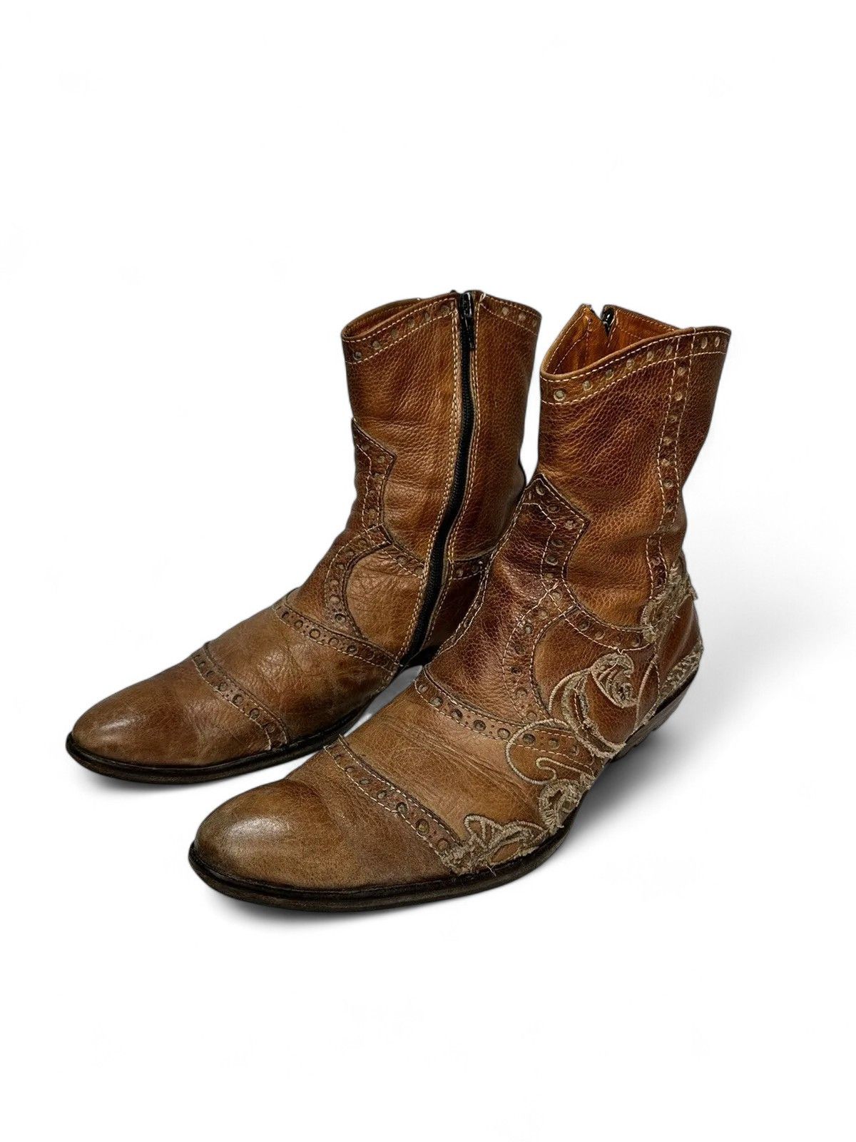 Western Rise Vintage U.S Navy Brown Leather Boots Military Workwear Style Size US 7 / EU 40 - 3 Thumbnail