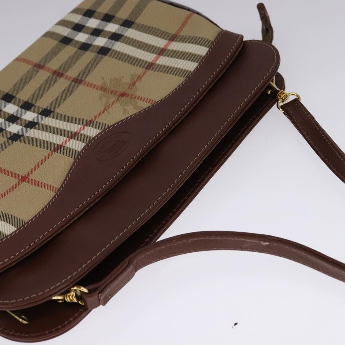 Burberry Burberry Nova Check Shoulder Bag Pvc Beige Brown Gold Size ONE SIZE - 6 Thumbnail