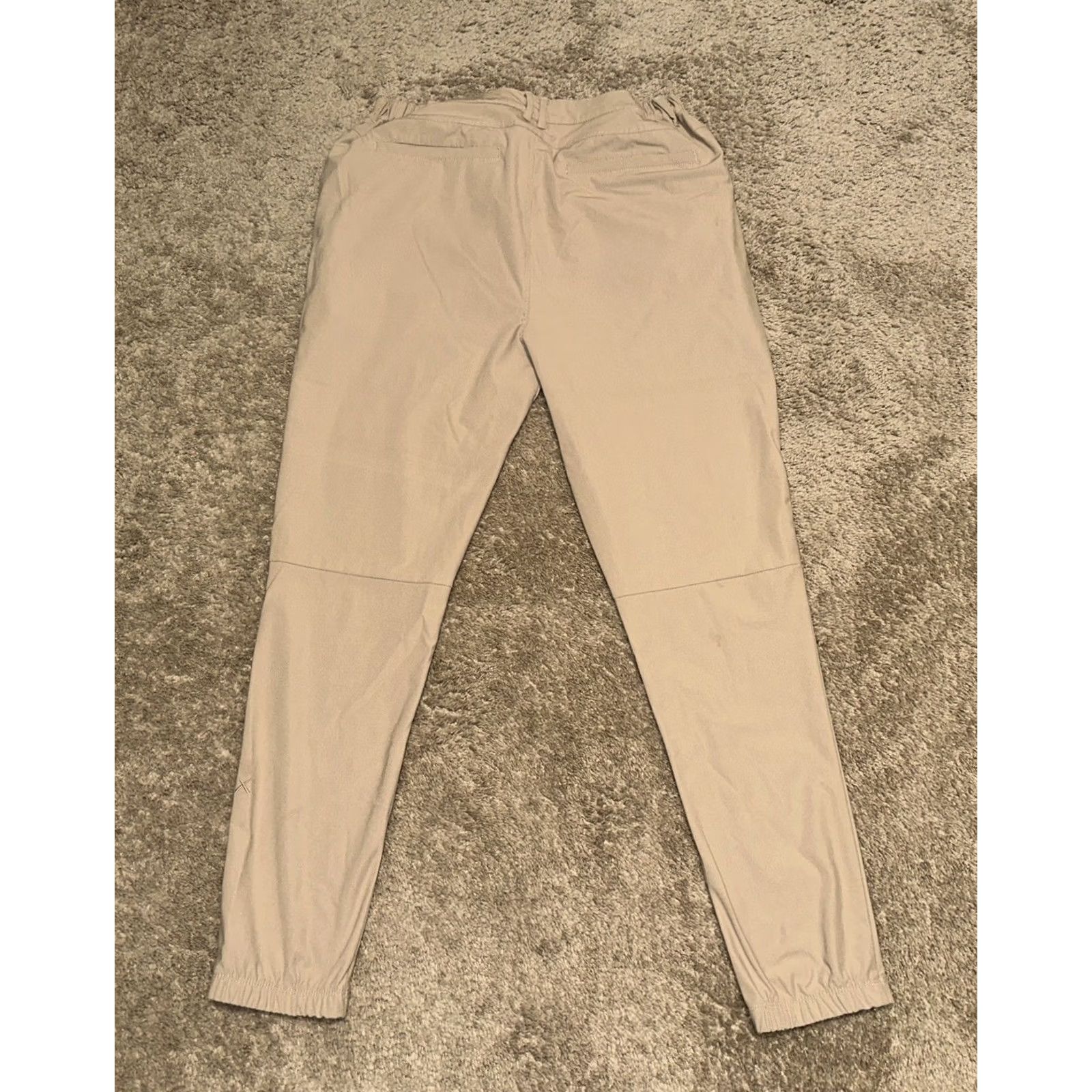 UES Clothing CUTS Pants Mens 2XL Jogger Performance Stretch Zip Pocket Tapered Khaki Beige City Preppy Sports Mens Size US 39 - 3 Thumbnail