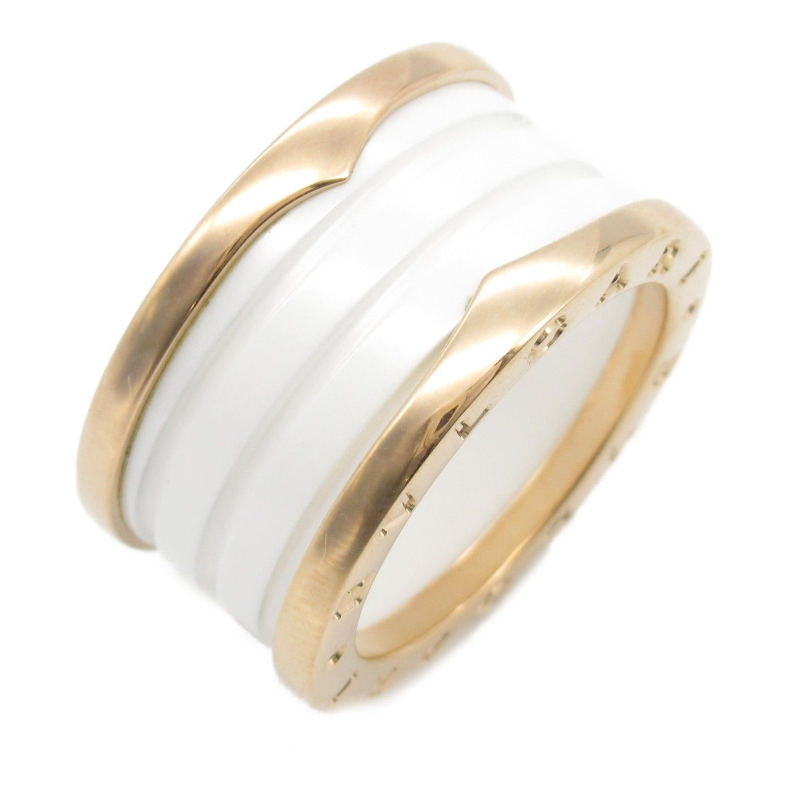 Bvlgari Bvlgari B Zero One Ring K18Pg (Pink Gold) Ceramic White Size ONE SIZE - 1 Thumbnail