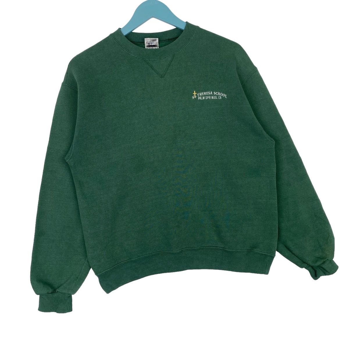 Designer × Vintage St Theresa School Sweatshirt Green Crewneck Pullover Jumper Size US M / EU 48-50 / 2 - 4 Thumbnail