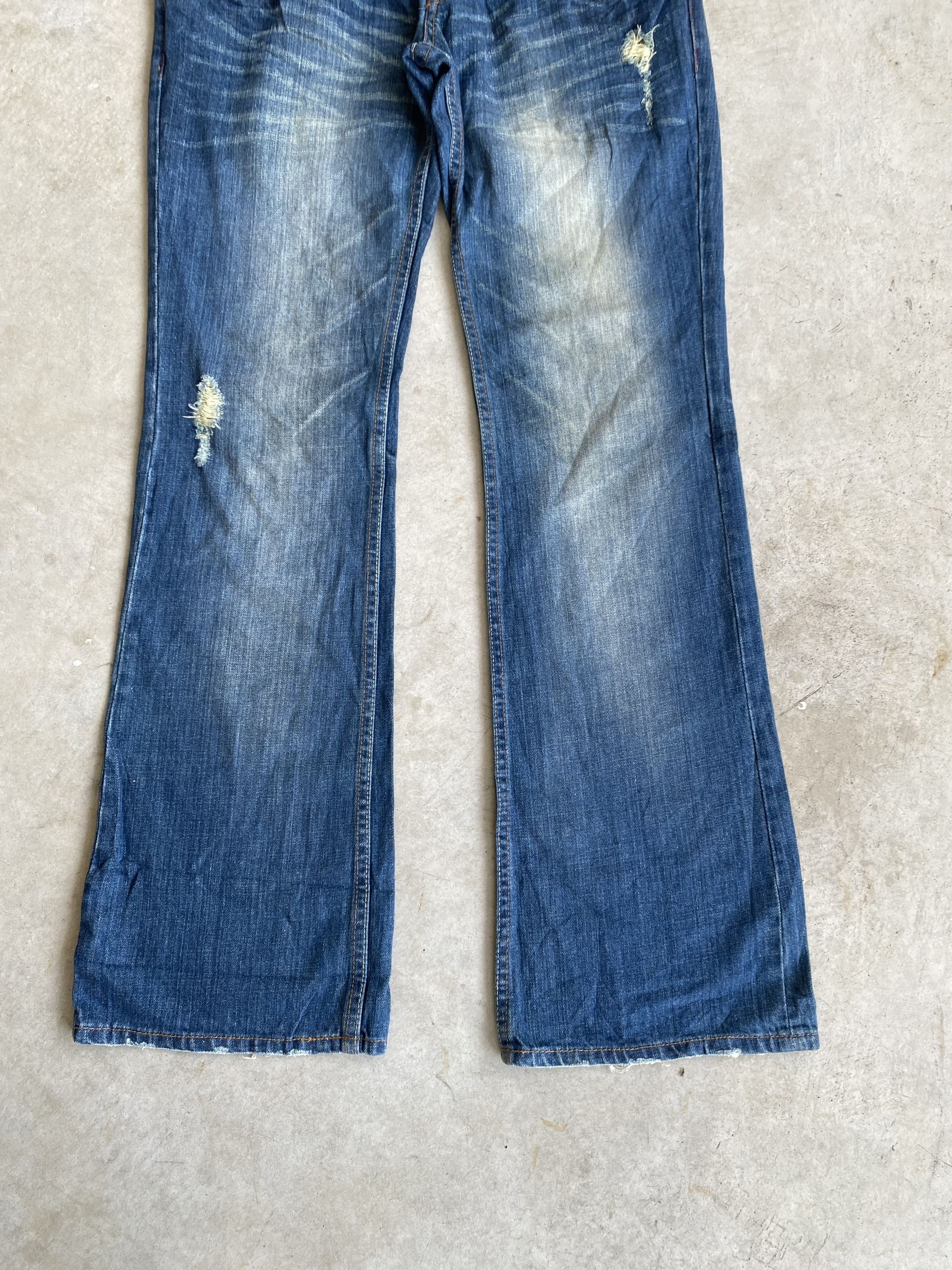 Japanese Brand Root Three Japan Distress Ripped Style Flared Jeans Size US 32 / EU 48 - 5 Thumbnail