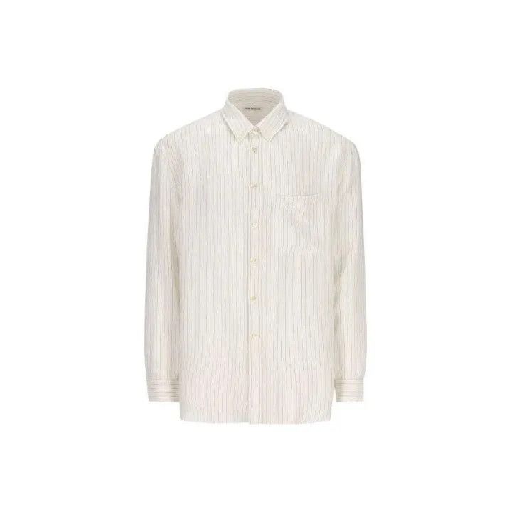 Saint Laurent Paris Saint Laurent Striped Loose Long Sleeve Shirt 0079 Size M / US 6-8 / IT 42-44 - 1 Thumbnail