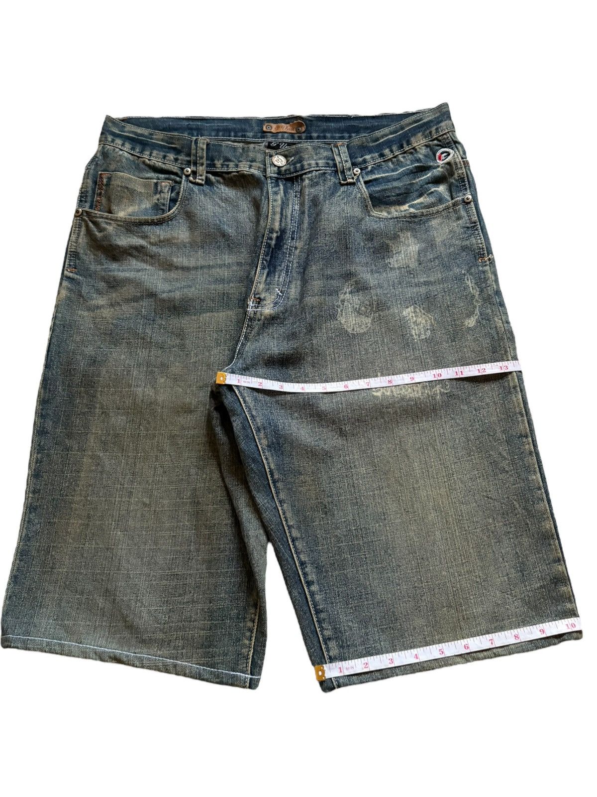 G-Unit × Japanese Brand Vintage Japanese G Unit Mud Wash Embroidery Jean Shorts Jort Size US 37 - 17 Thumbnail