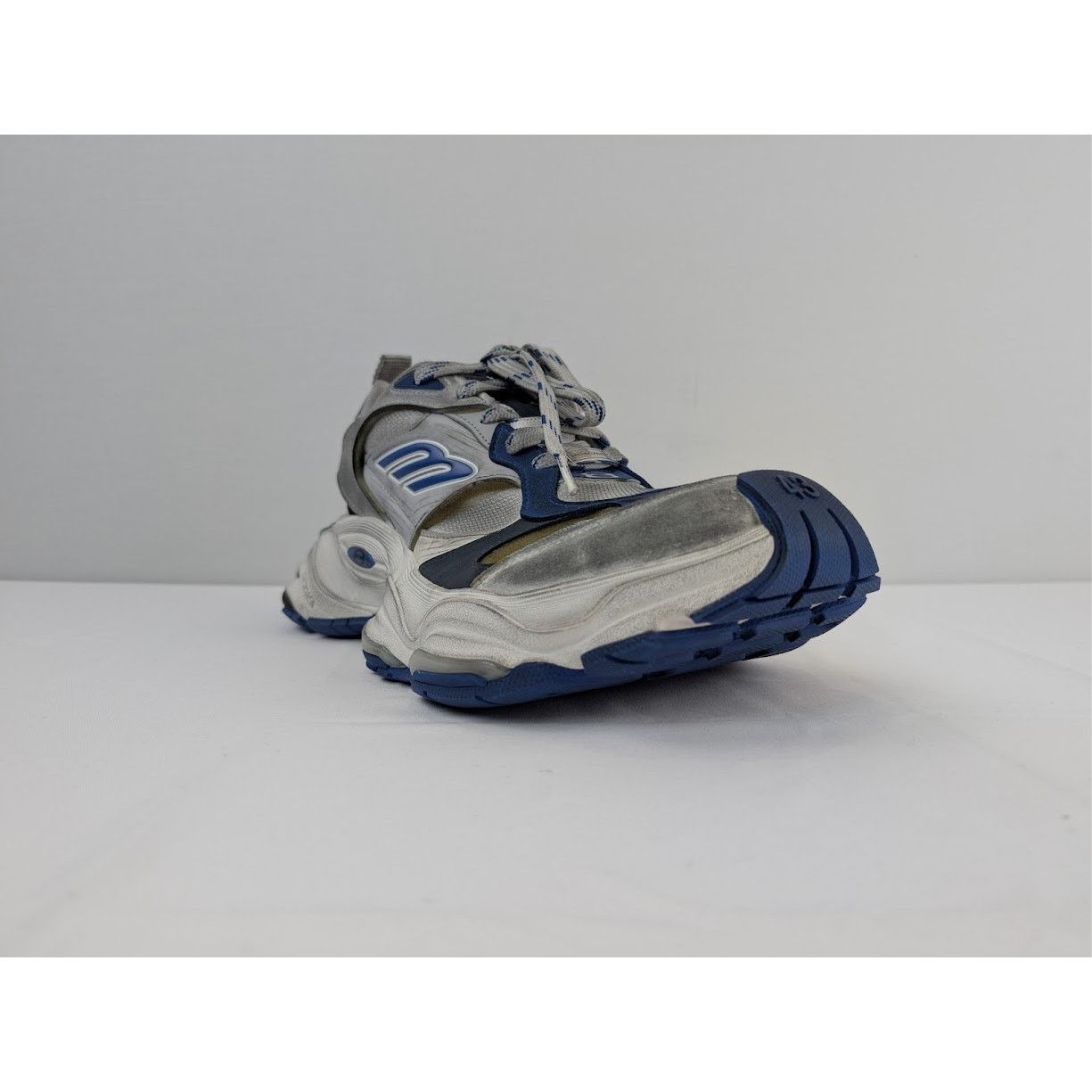 Balenciaga o1rshd1 Suede Mesh Cargo Sneakers in Grey/White/Blue Size US 10 / EU 43 - 3 Thumbnail