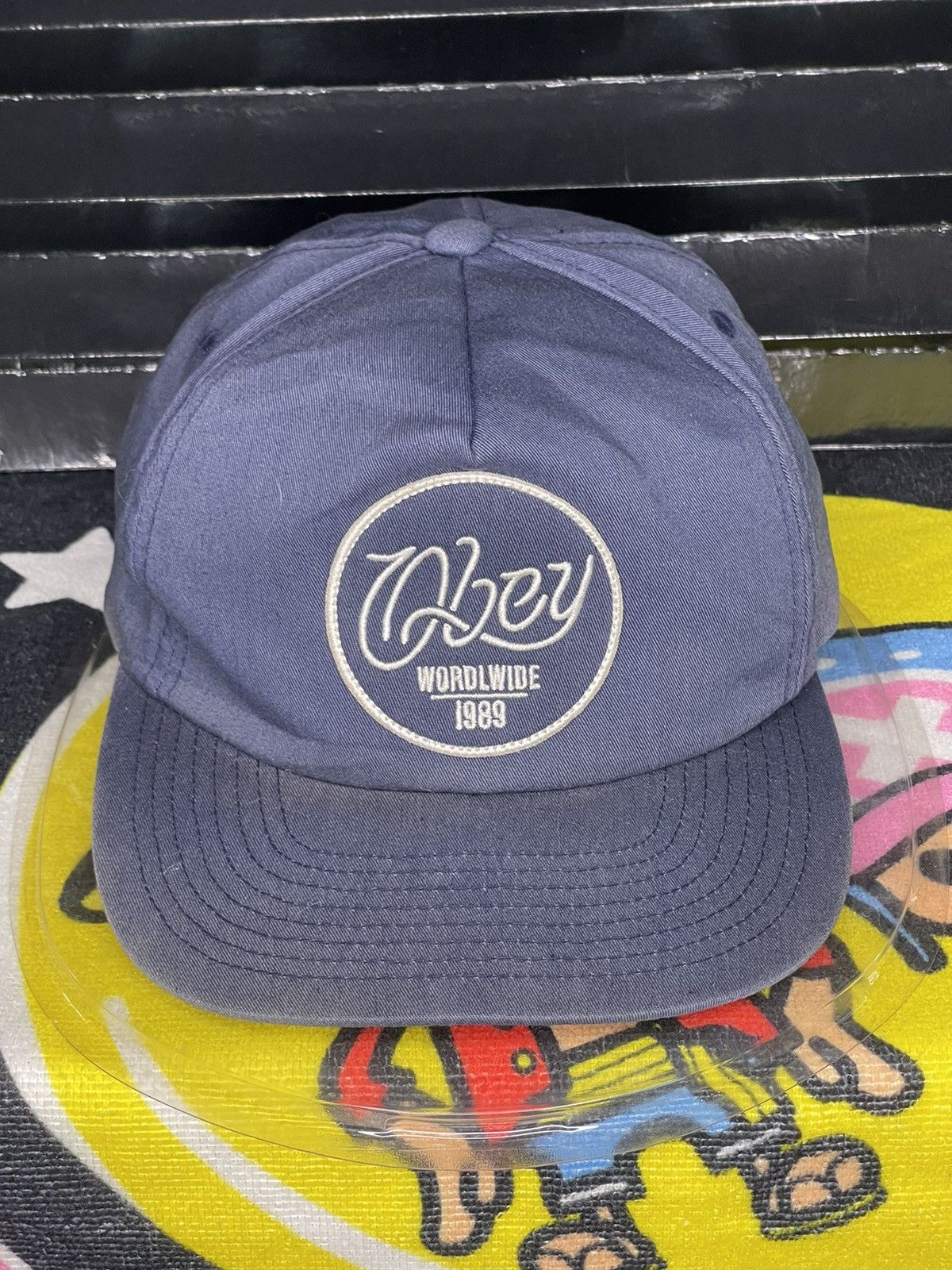Obey OBEY HAT BLUE LEATHER STRAP Size ONE SIZE - 1 Thumbnail