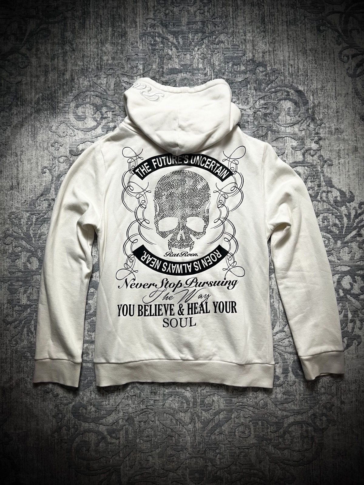 Roen ROEN - RHINESTONE SKULL HOODIE | Grailed