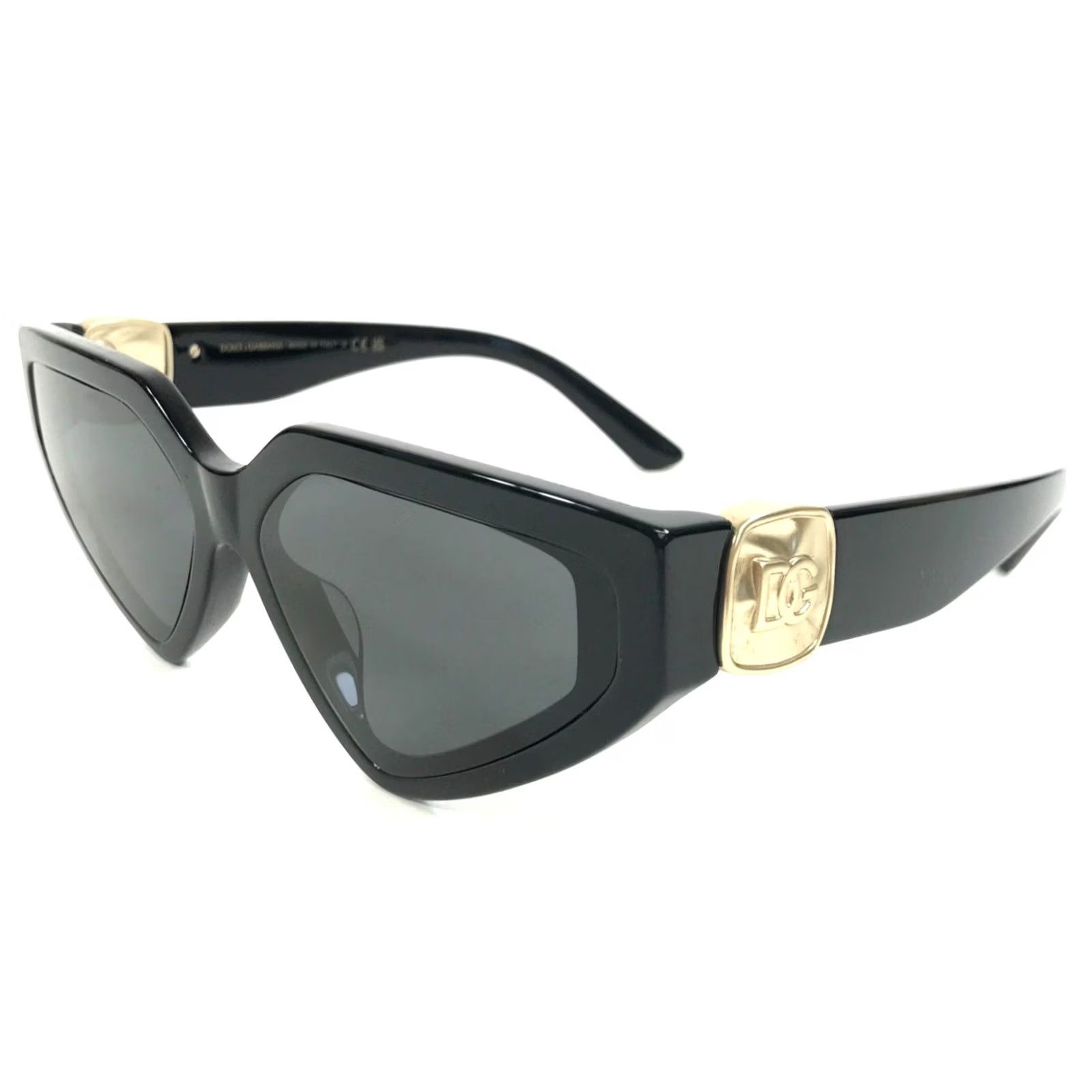 Dolce & Gabbana Dolce & Gabbana Sunglasses DG4469-F 501/87 Womens Oversized Cat Eye Black Gold Frames Dark Grey Lenses Size ONE SIZE - 6 Thumbnail