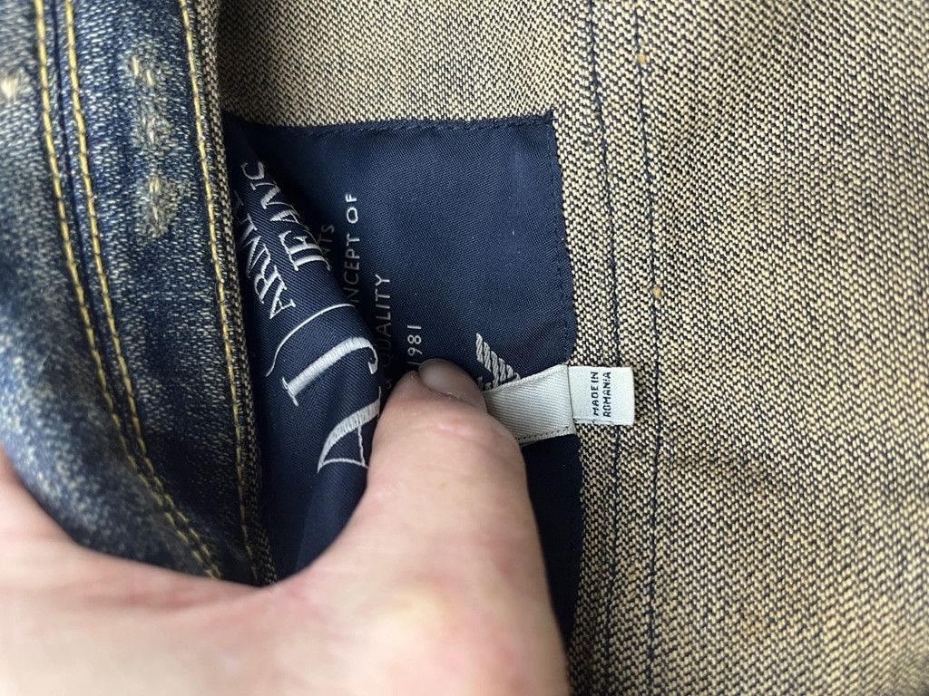 Armani Armani Indigo Denim Jacket w/ Plaid Lining – Size M (EU 50) Size L / US 10 / IT 46 - 14 Thumbnail