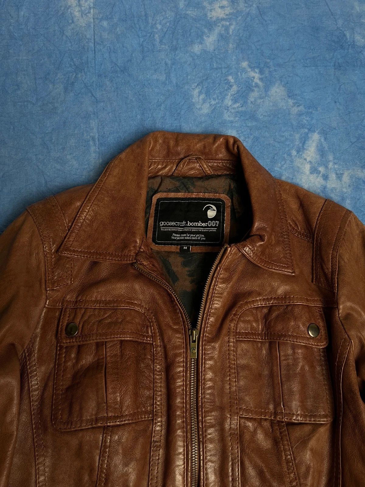GOOSECRAFT Vintage Avant Garde Goosecraft Real Leather Bomber Jacket Size US M / EU 48-50 / 2 - 3 Thumbnail