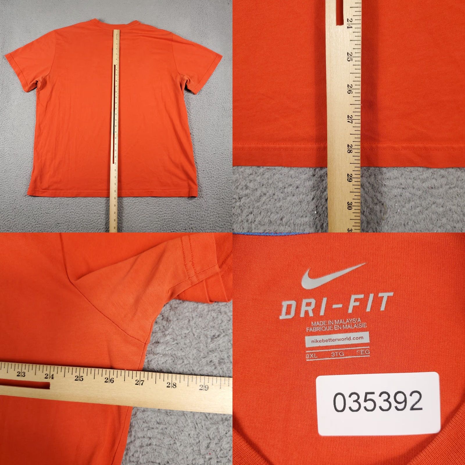 Nike Nike Shirt Mens 3XL Orange Logo Swoosh Casual Short Sleeve Sports Size US XXL / EU 58 / 5 - 8 Thumbnail