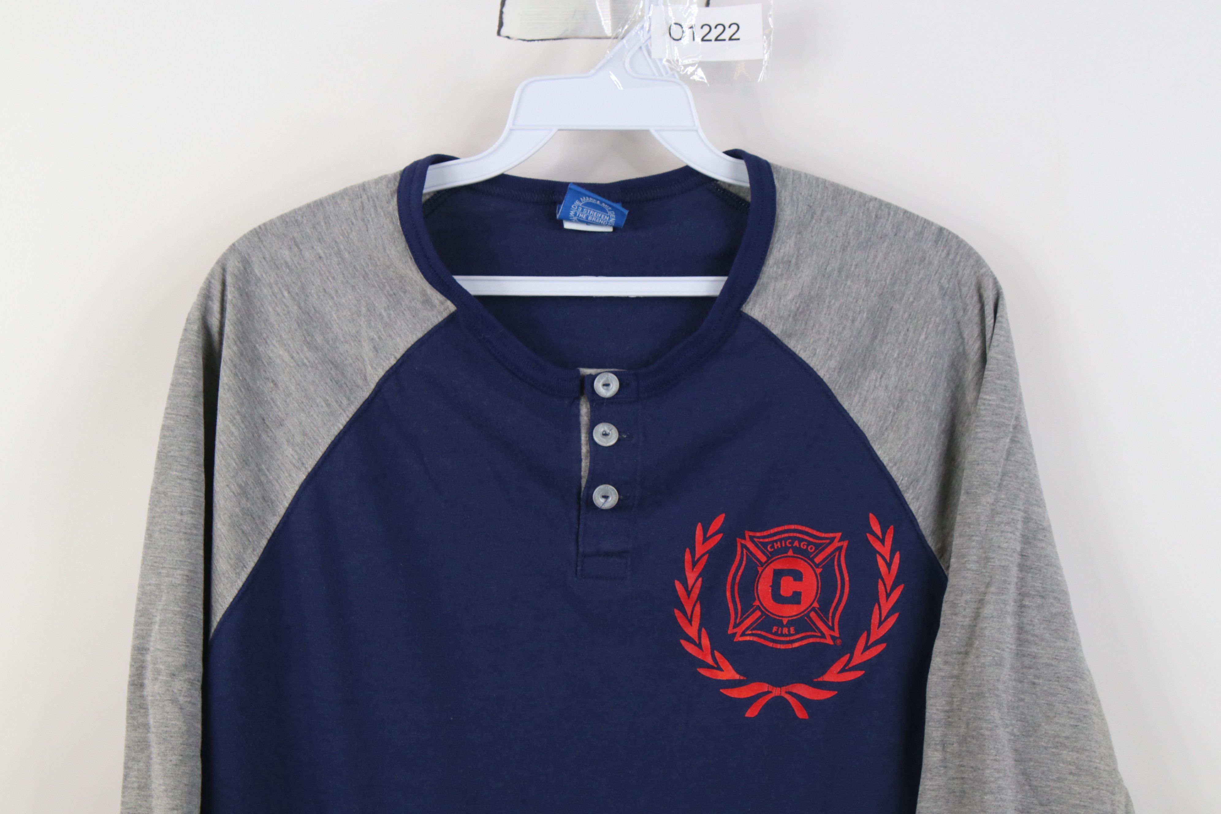 Adidas Adidas MLS Soccer Chicago Fire Raglan Henley T-Shirt Blue Size US L / EU 52-54 / 3 - 2 Thumbnail