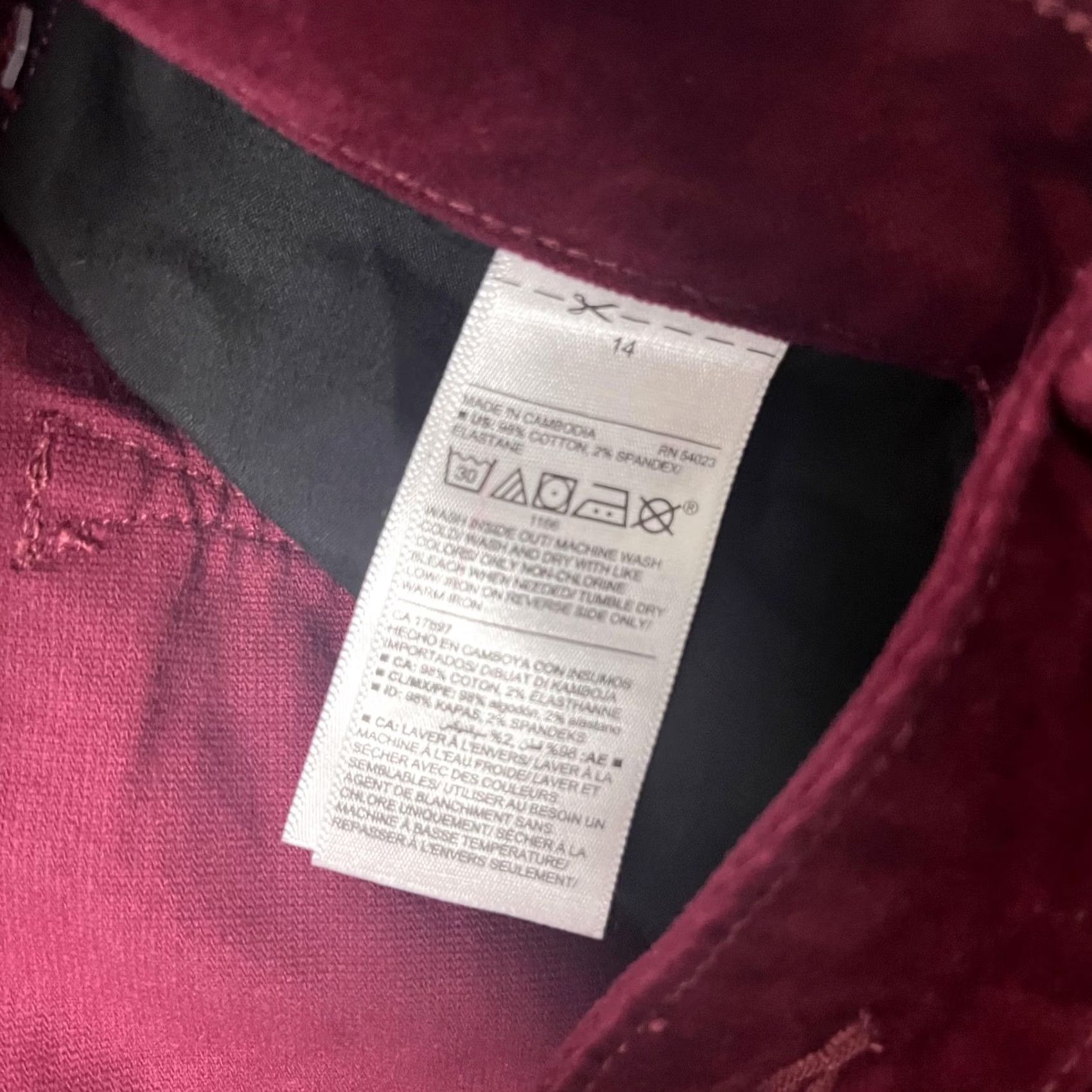 Old Navy Old Navy Rockstar Pants Womens 14 Red Velvet Mid Rise Stretch Skinny Jegging Size 36" / US 14 / IT 50 - 4 Thumbnail