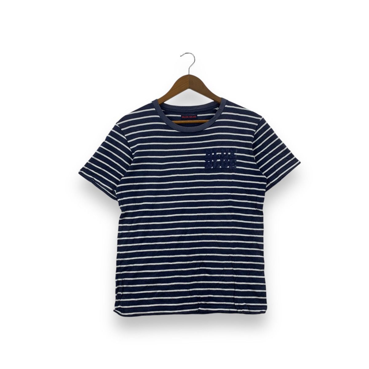 Blue Blue Japan Vintage BLUE BLUE JAPAN Designer Striped Tee Shirt Top Size S / US 4 / IT 40 - 1 Thumbnail