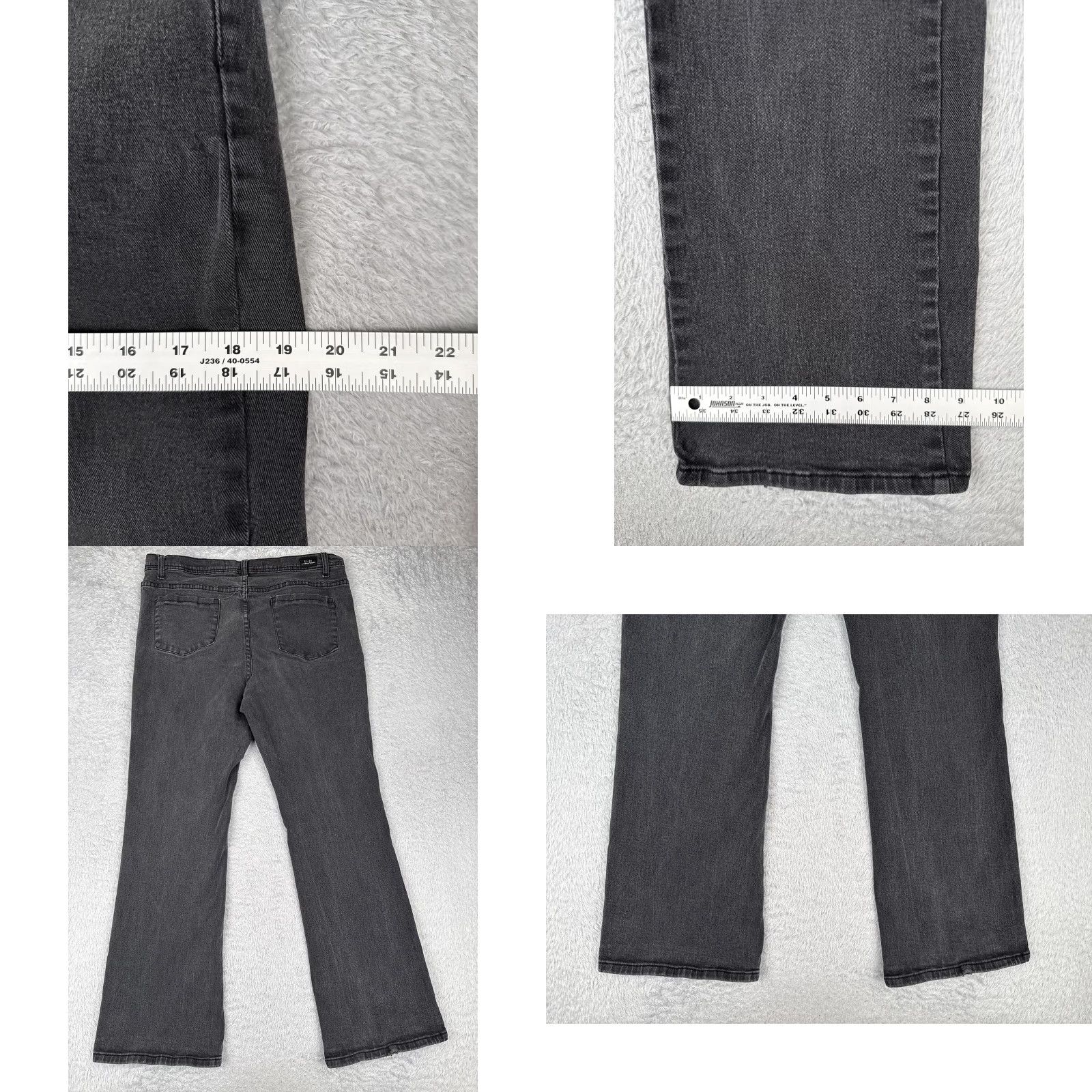 Denime VINTAGE U-51 Jeans Womens 16 Gray Black Wash Bootcut Stretch Denim Five Pocket Zip Fly Size 38" / US 16 / IT 52 - 9 Thumbnail