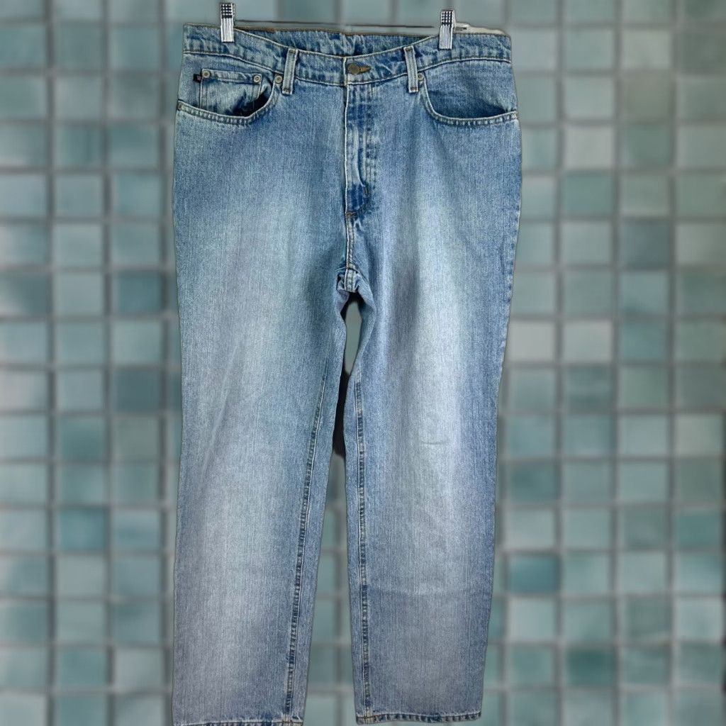 Ralph Lauren VINTAGE Ralph Lauren Jeans Women 12X31 Straight Leg 36X32 Denim Blue 100% Cotton 5-Pocket Zip Button 90s Cowboy Hipster Womens Size 34" / US 12 / IT 48 - 1 Thumbnail