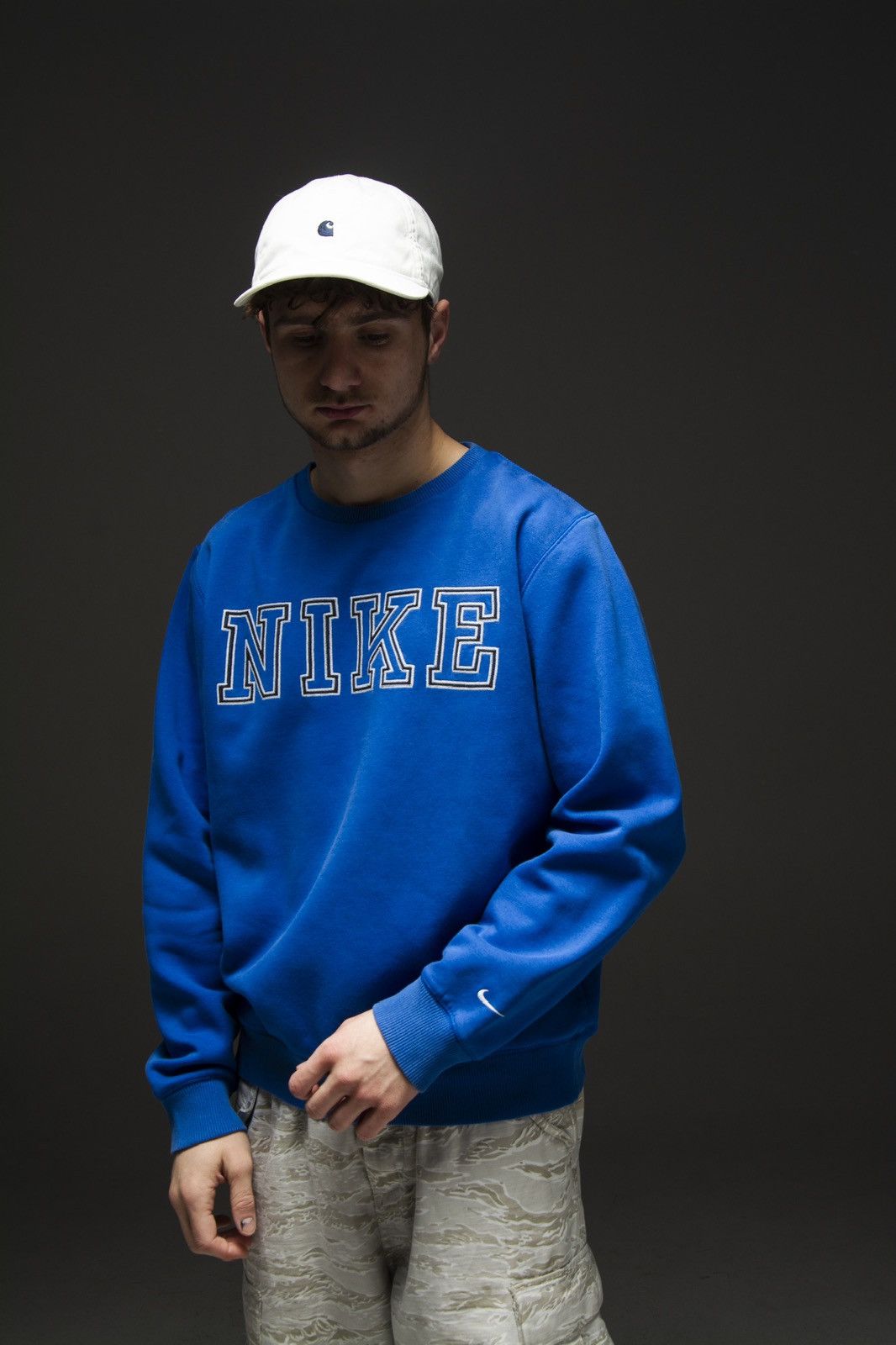 Nike × Vintage Vintage nike sweatshirt boxy fit box logo Blue Size US M / EU 48-50 / 2 - 3 Thumbnail