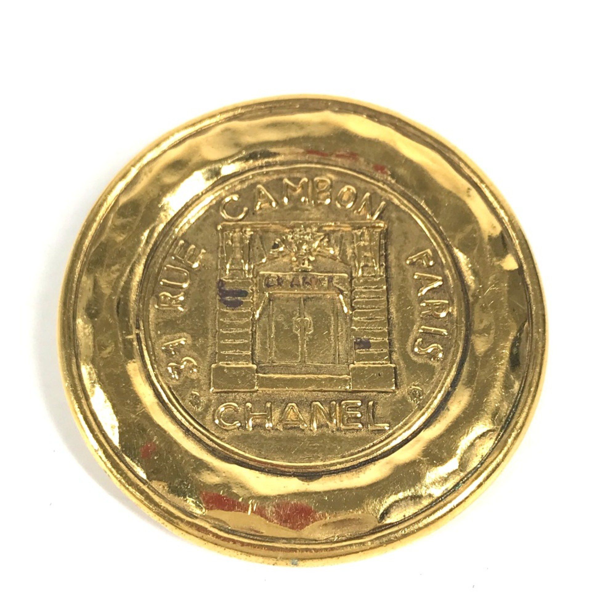 Chanel Chanel Vintage Round Cambon Retro Accessories Small Items Brooch Gold Size ONE SIZE - 1 Thumbnail