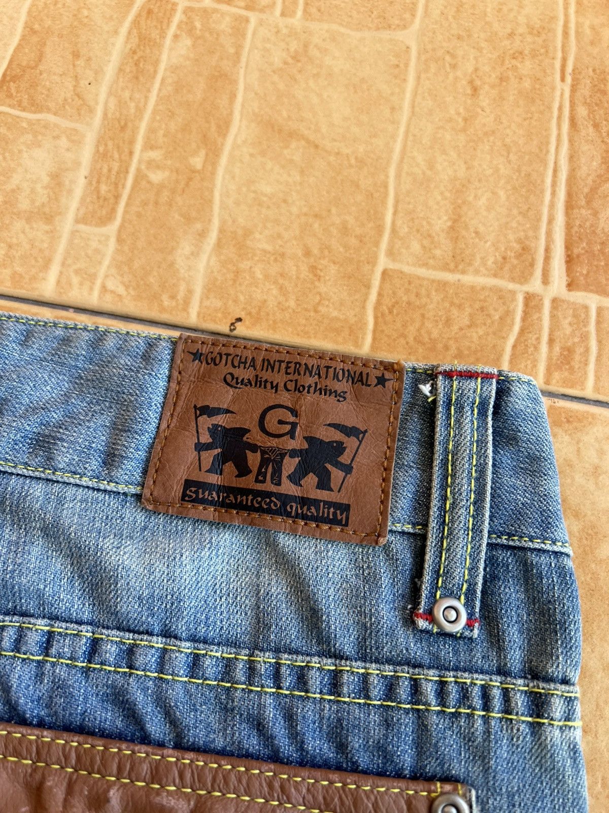 If Six Was Nine Vintage Gotcha Distress Jean Size US 31 - 20 Thumbnail
