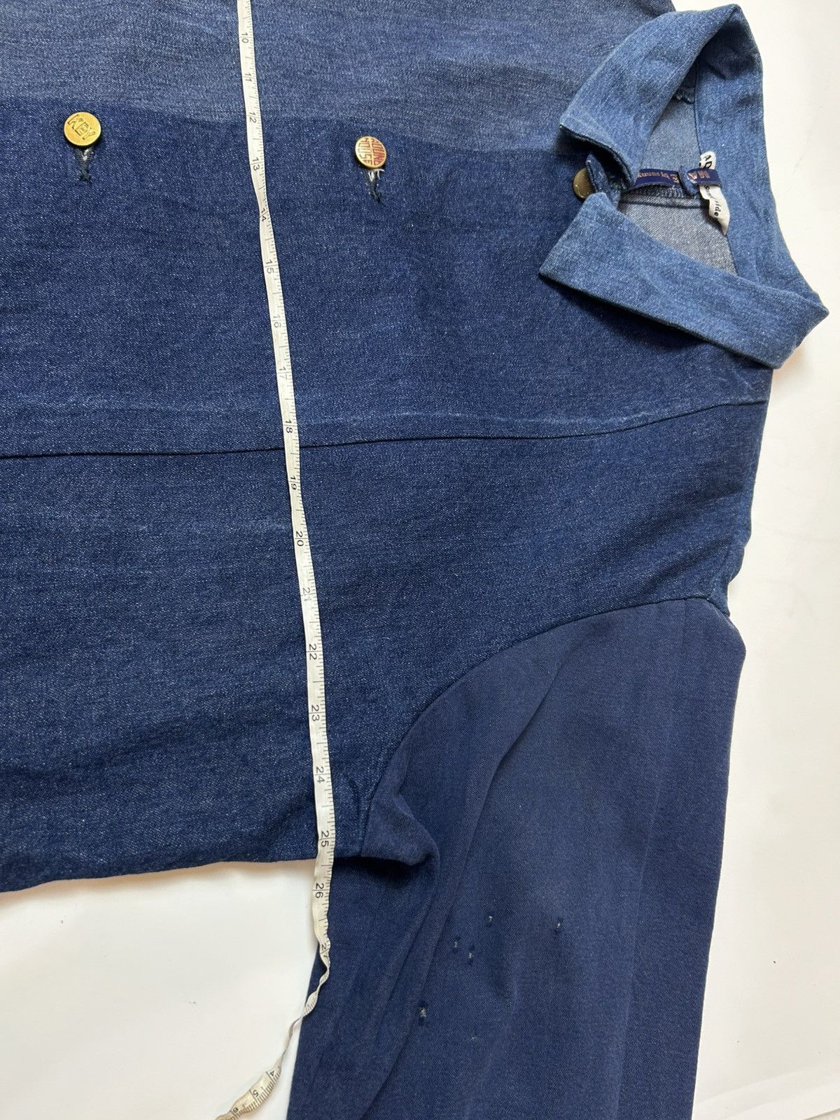 Japanese Brand SUNNY SIDE UP DENIM JACKET UNIQUE BUTTON DESIGN USED Size ONE SIZE - 5 Thumbnail