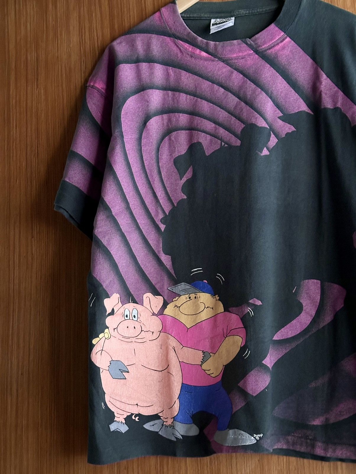 Vintage Vintage Piggy Bullseye Overprint Cartoon Shirt Size US L / EU 52-54 / 3 - 2 Thumbnail