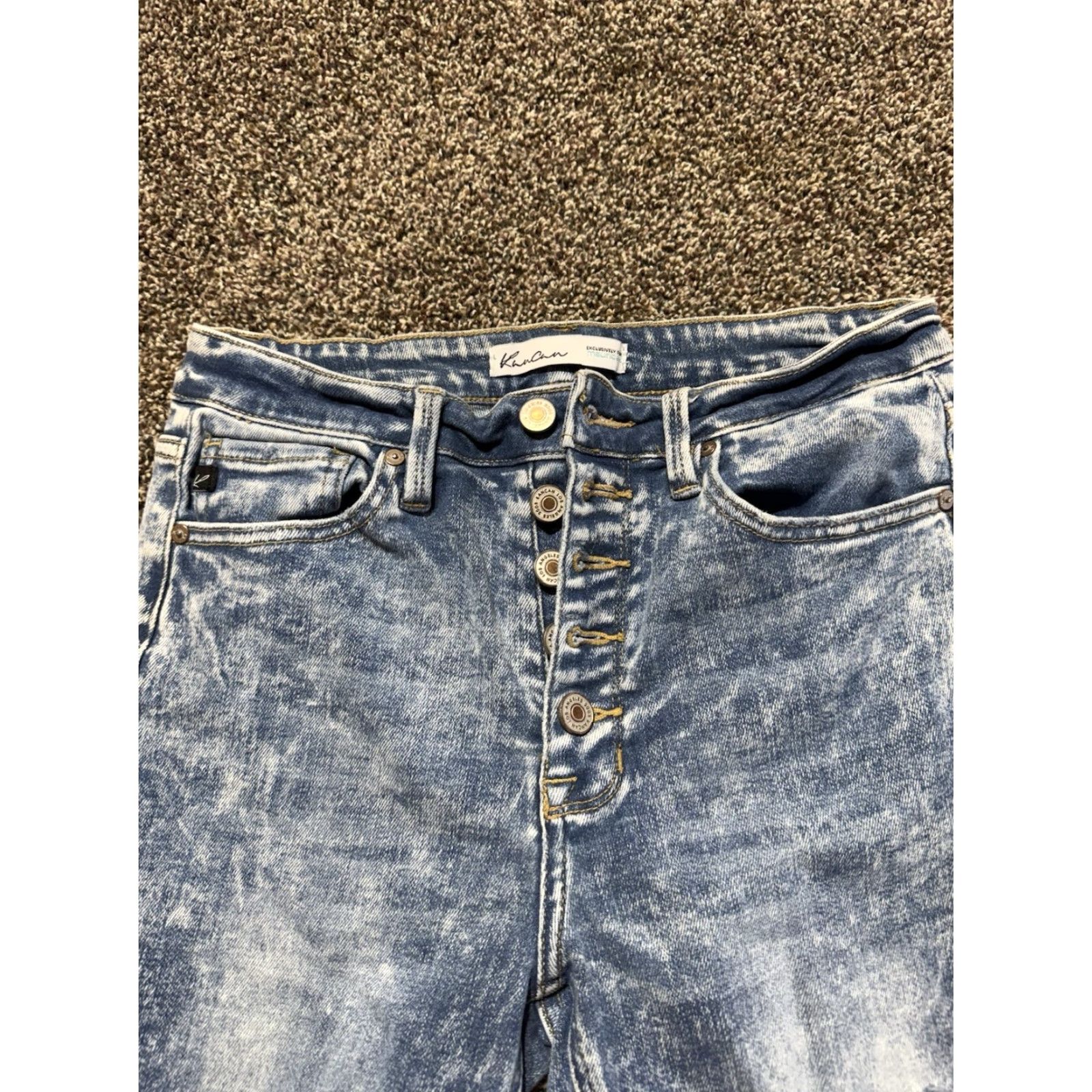 Vintage Kancan Jeans Ankle Women 28 Blue Denim Acid Wash Stretch Inseam 27 Flex Size 28" / US 6 / IT 42 - 2 Thumbnail