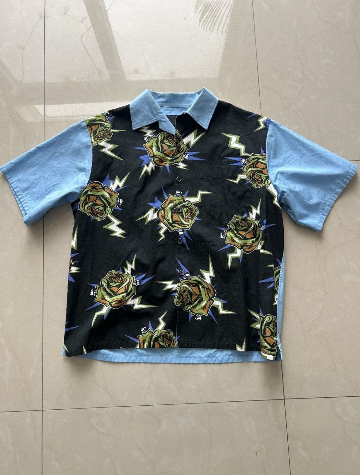 Prada Prada Frankenstein Rose Button Up Bowling Shirt | Grailed