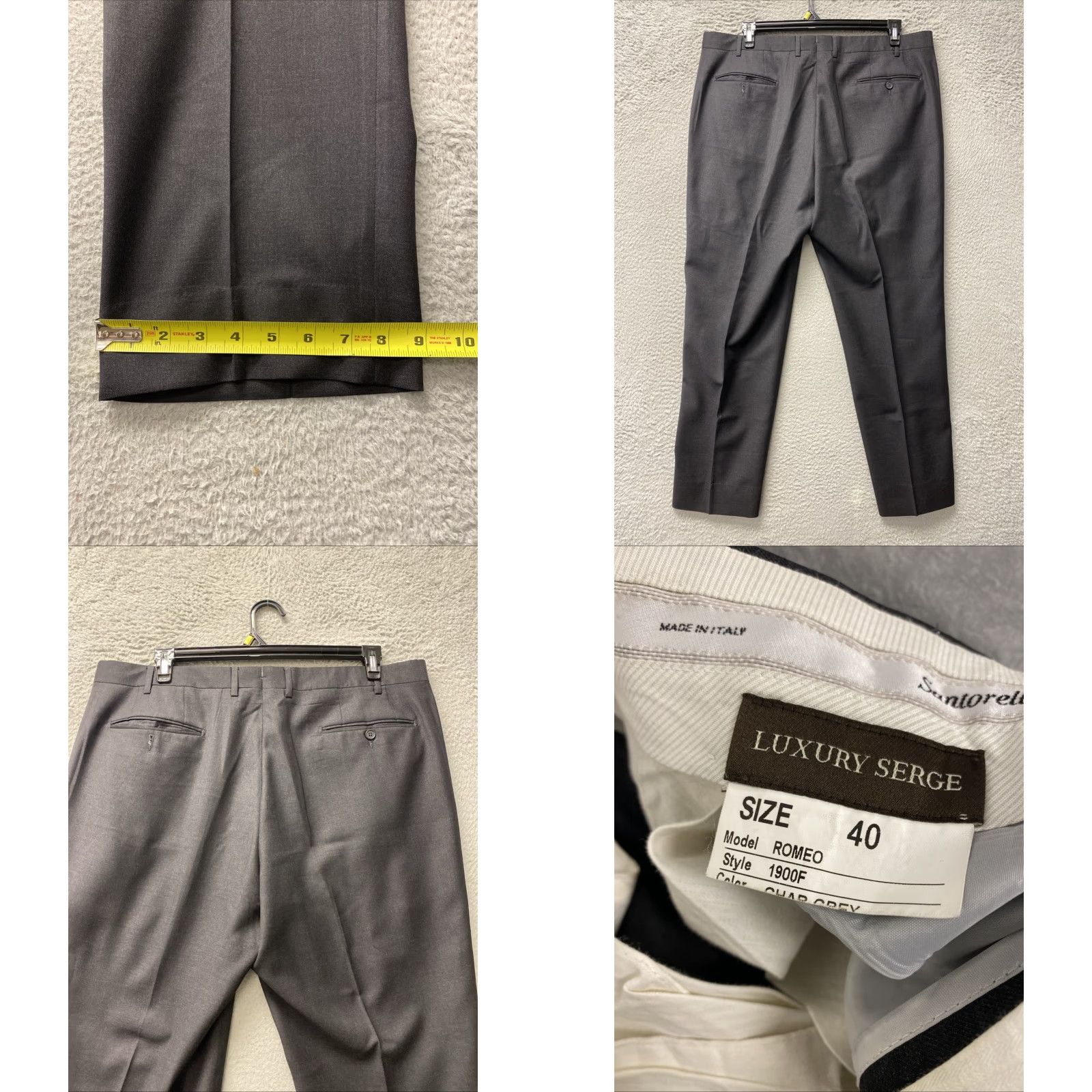 Vintage Santorelli Roma Dress Pants Mens 40x32 100% Wool Gray Italy /164-33 Size US 40 / EU 56 - 8 Thumbnail