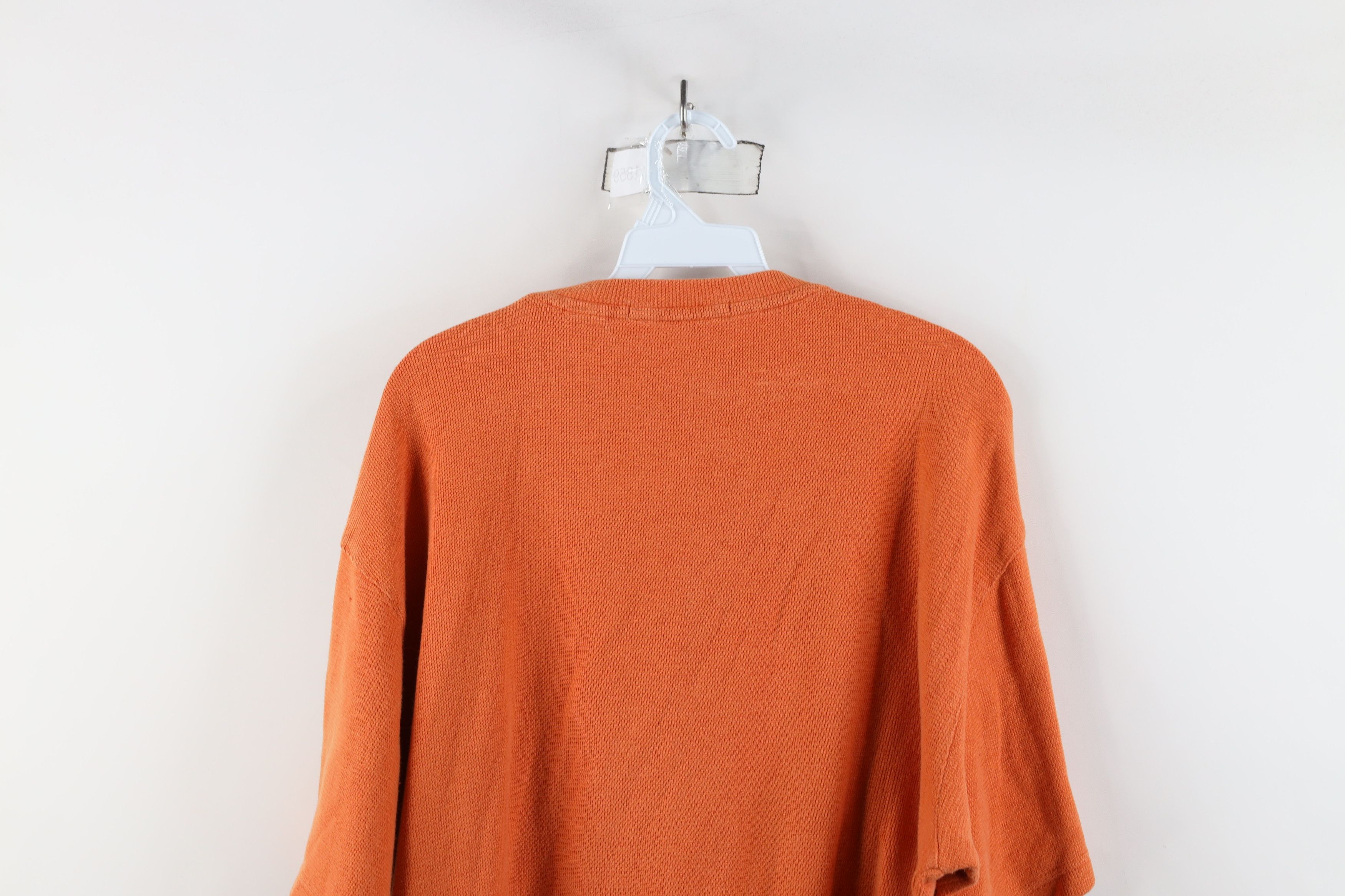 Vintage Vintage 90s Streetwear Blank Thermal Knit T-Shirt Orange USA Size US L / EU 52-54 / 3 - 10 Thumbnail