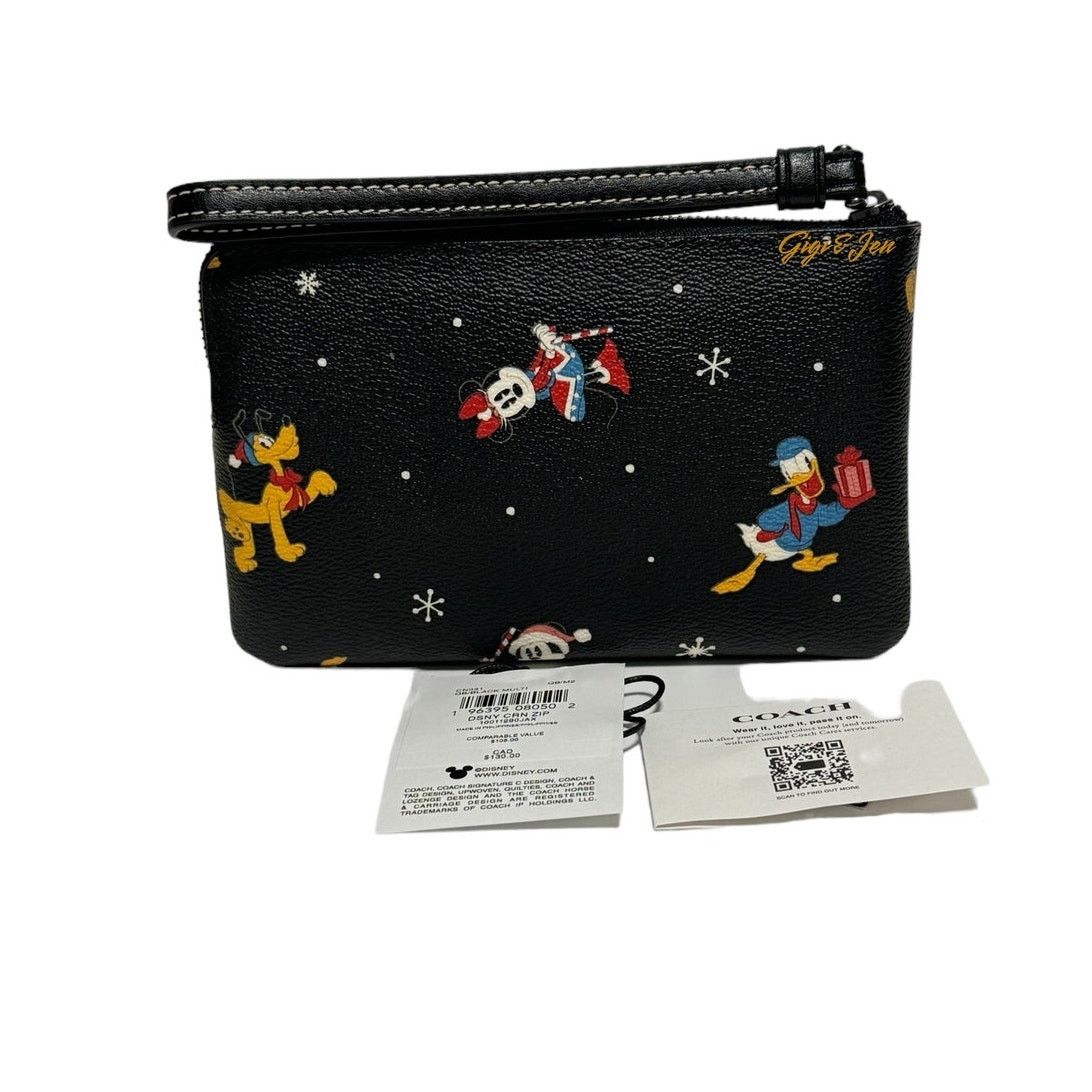 Coach Disney X Coach Corner Zip Wristlet With Holiday Print New Size ONE SIZE - 5 Thumbnail