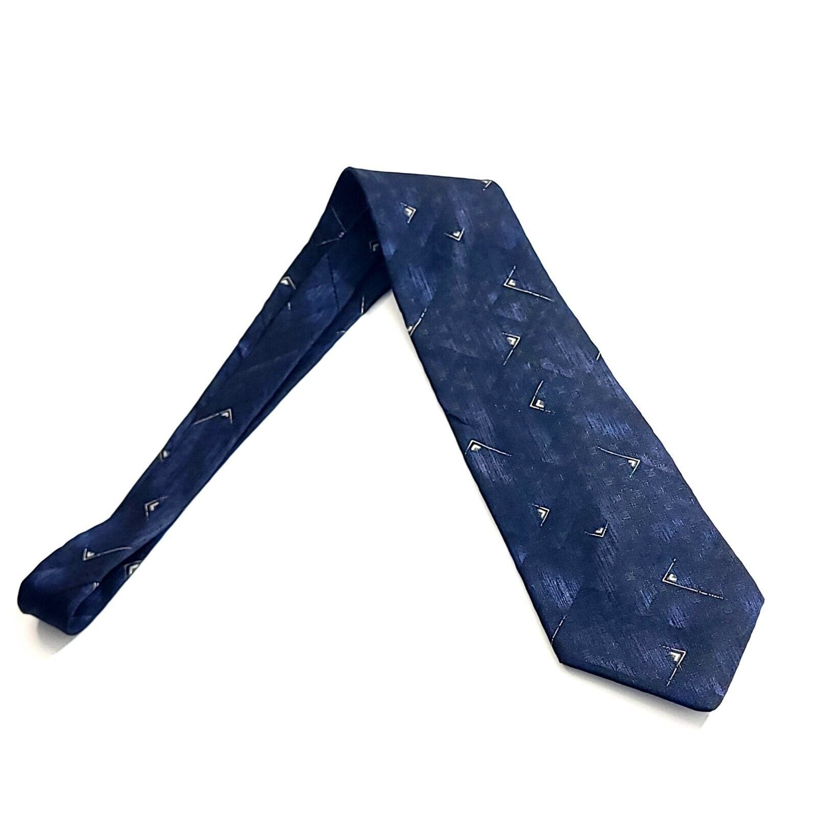 Haggar Haggar Blue Black Woven Wide Abstract Silk Tie Size ONE SIZE - 6 Thumbnail