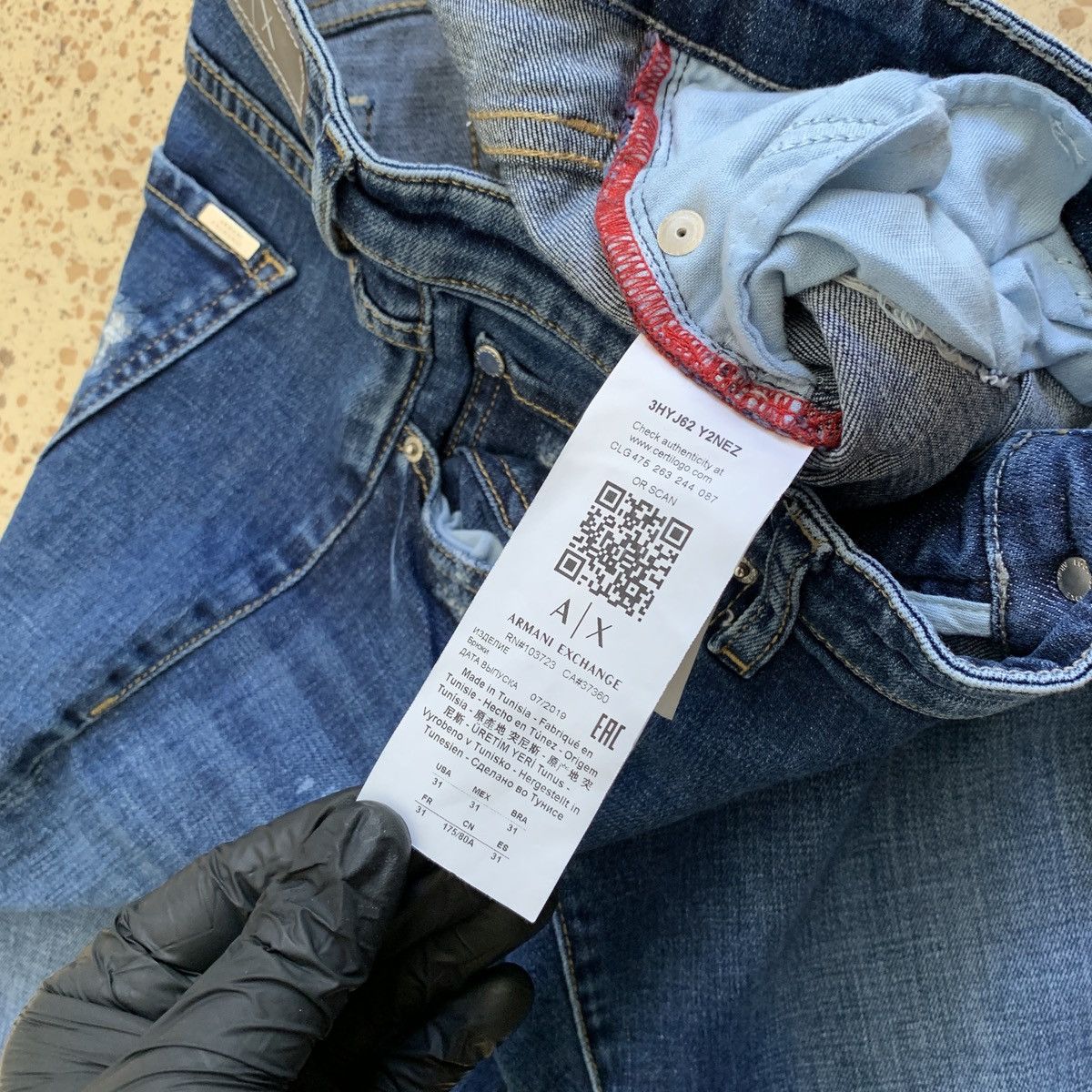 Armani Exchange AX Armani Exchange Boot Cut Flared Distressed Jeans Hype Size 31" - 10 Thumbnail