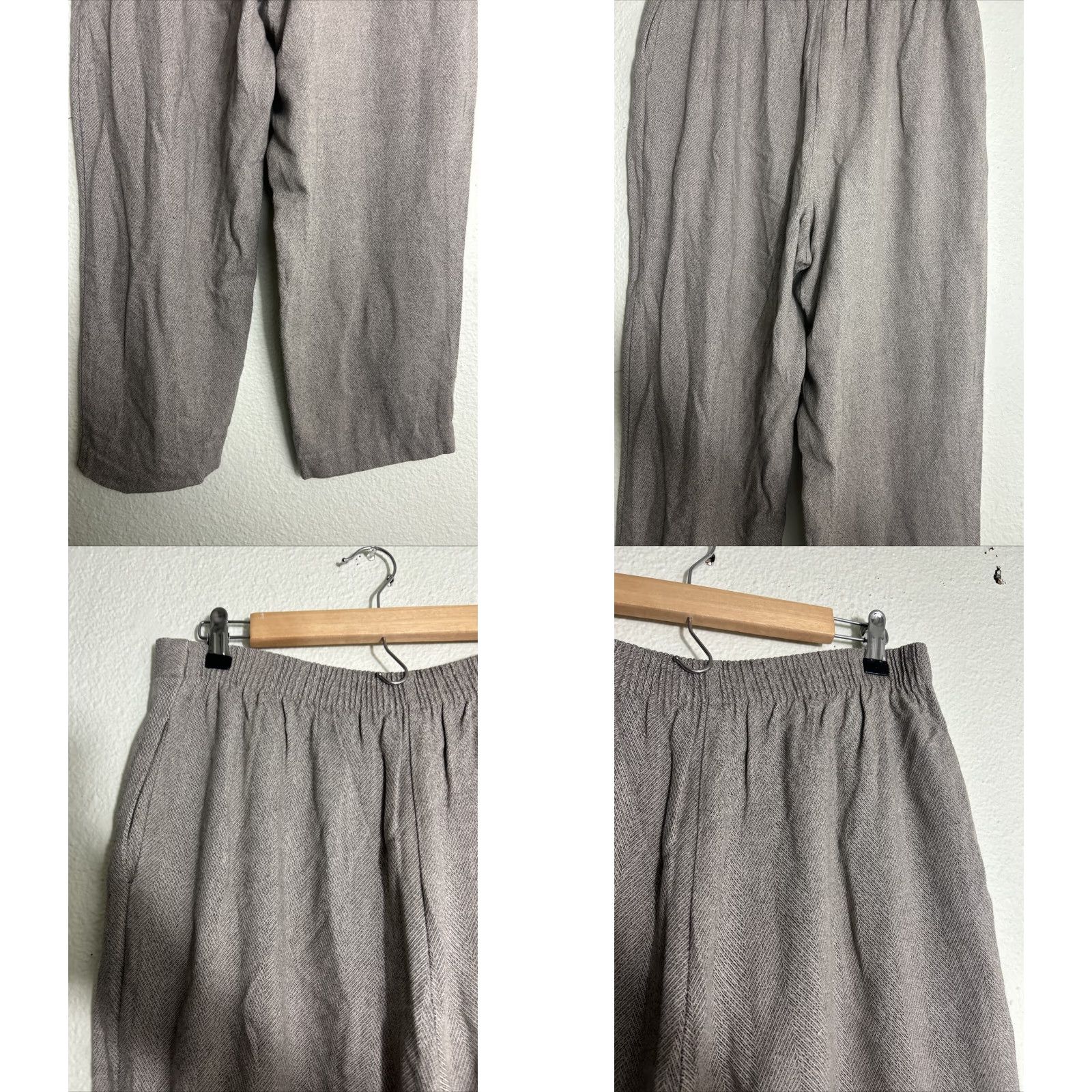 Vintage VINTAGE Pappagallo Beige Pants Womens Size 16 Herringbone Cotton Polyester 31x27 Size 38" / US 16 / IT 52 - 9 Thumbnail