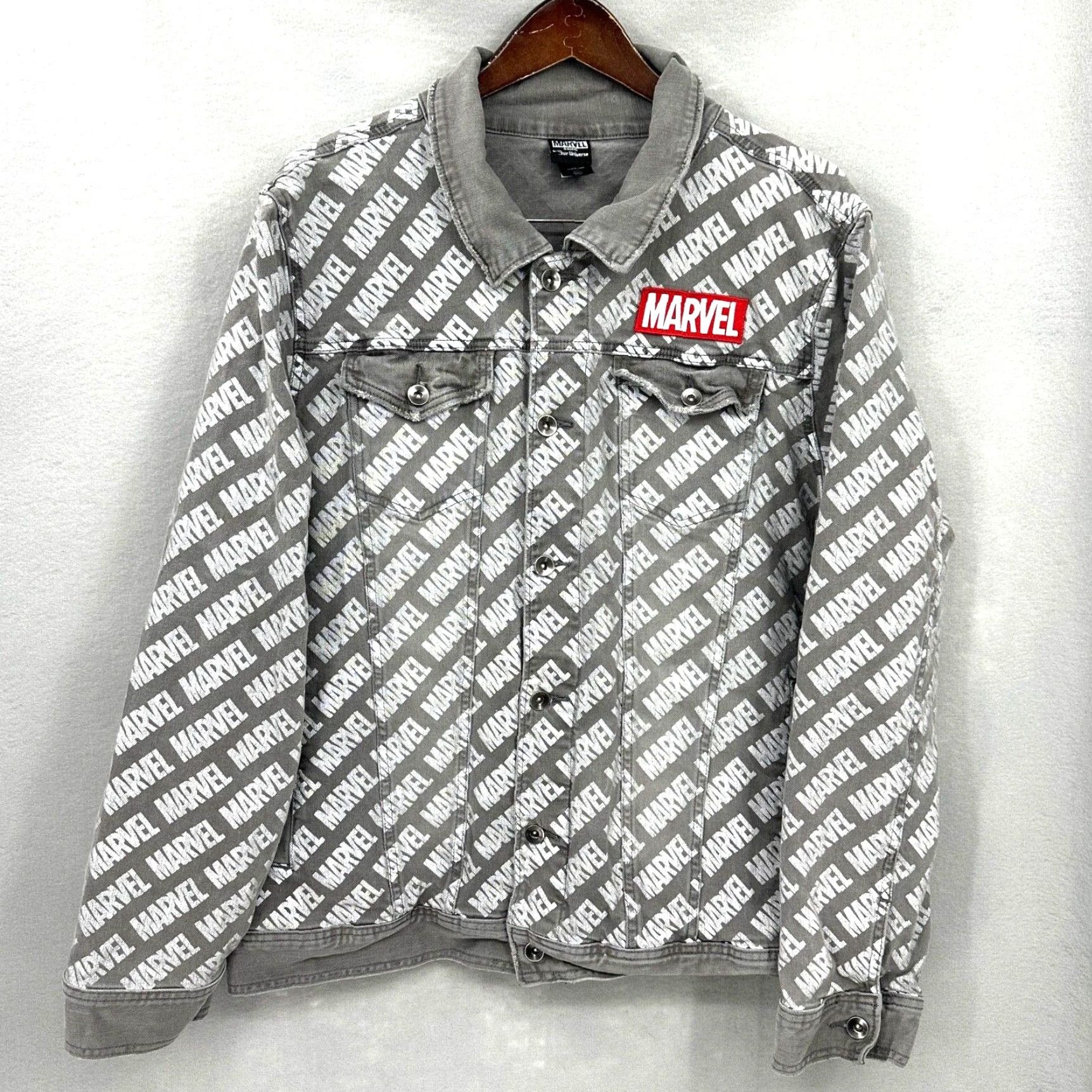 Disney Disney Marvel Her Universe Jacket Womens Denim Trucker Gray 2XL All Over Print Size XXL / US 16-18 / IT 52-54 - 2 Thumbnail
