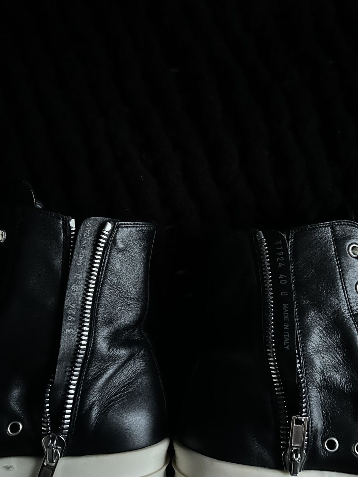 Rick Owens Rick Owens Mainline Leather Ramones High Black Size 39 Size US 10 / IT 40 - 4 Thumbnail